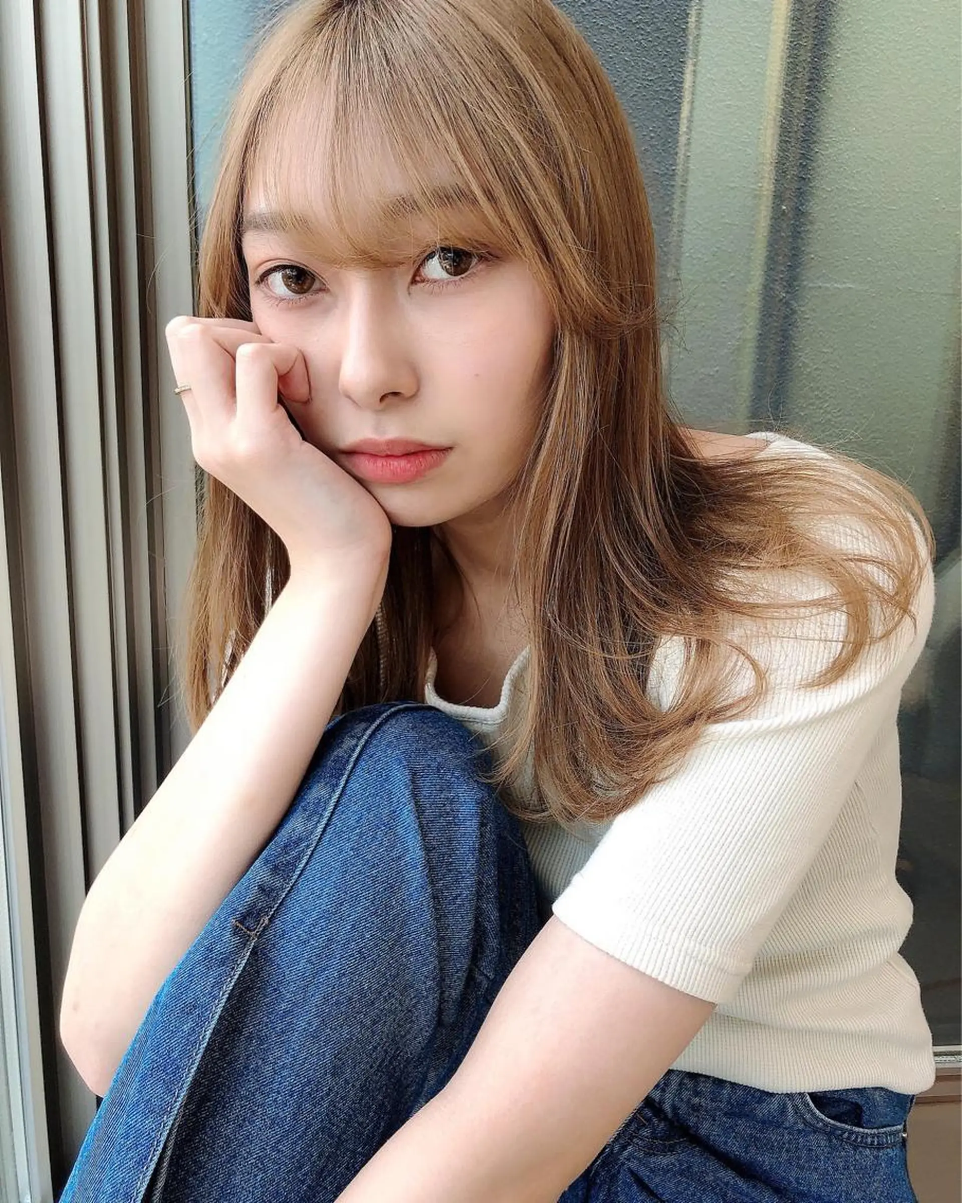 セミロング カラー 店長/mao/ 前髪/顔周りカットのヘアスタイル