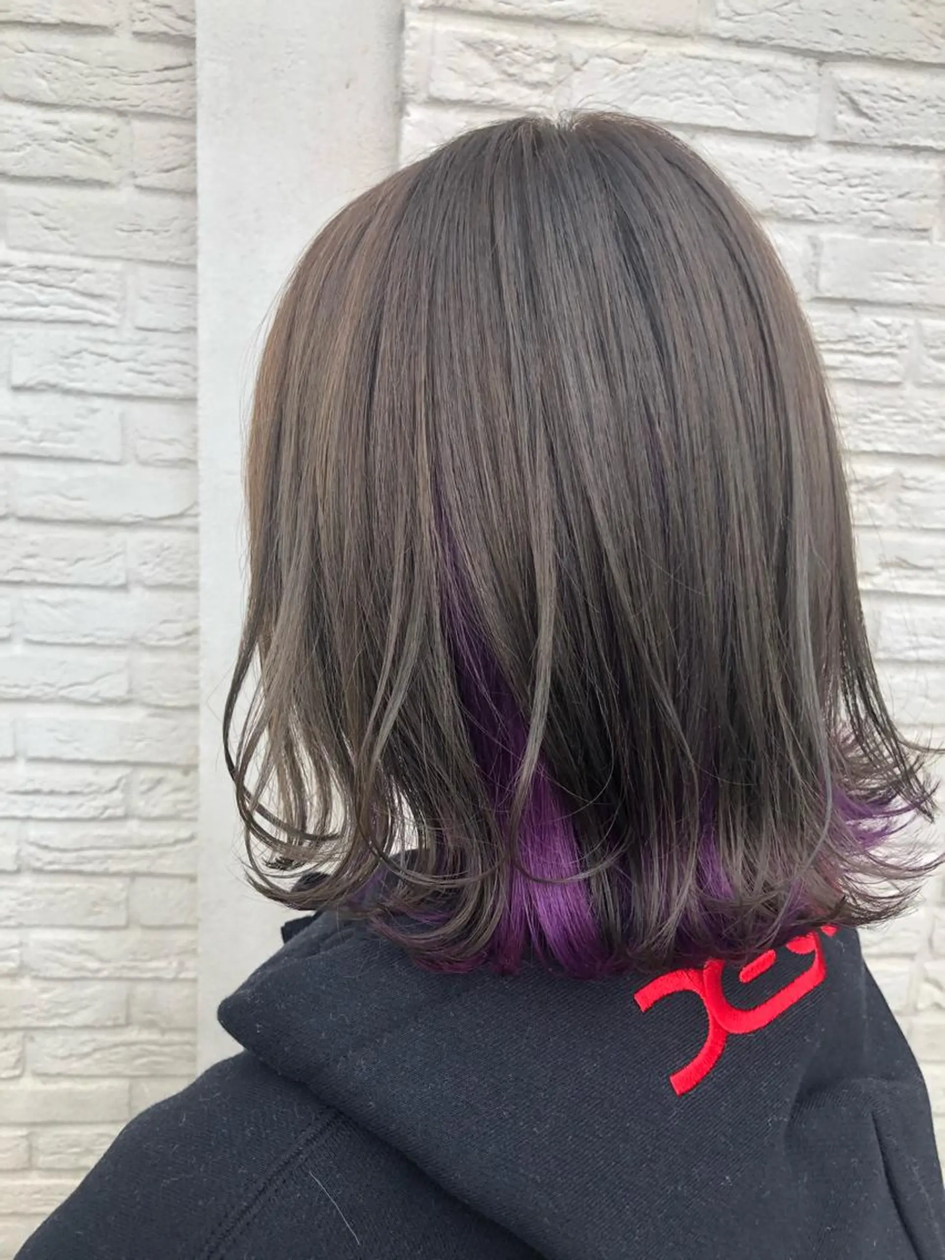 ミディアム カラー ブリーチ グレージュ パープルカラー カット ヘアカラー パーマ 縮毛矯正 トリートメント Homey Kyoto所属・吉村 絢乃のヘアスタイル