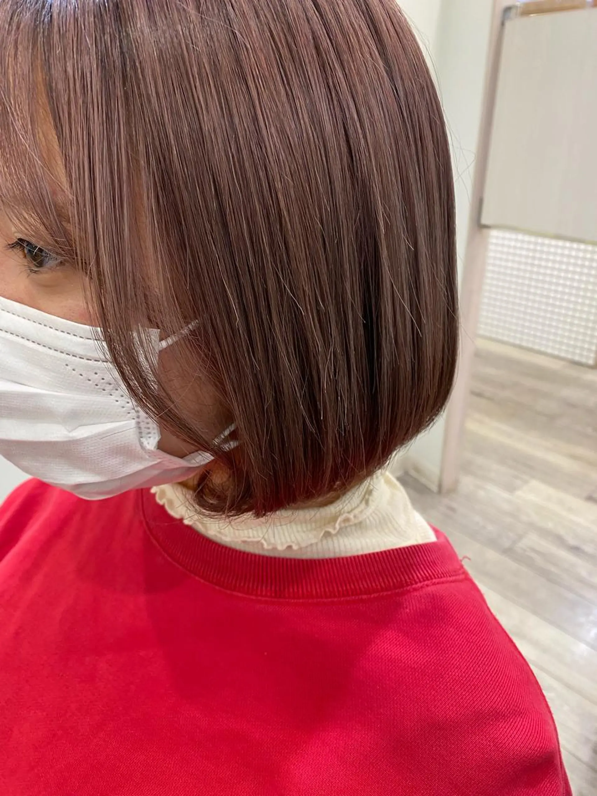 ショート カラー ブラウンカラー ダブルカラー ピンクカラー ピンクブラウン ボブ カット マツモト カラー/ショートボブのヘアスタイル