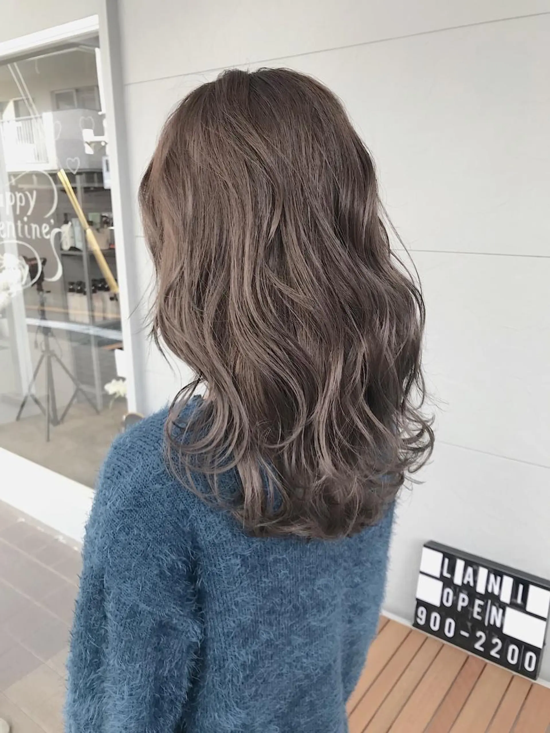 セミロング カラー グレージュ ハイトーンカラー ヘアカラー lani 天神大名/ブリーチのヘアスタイル