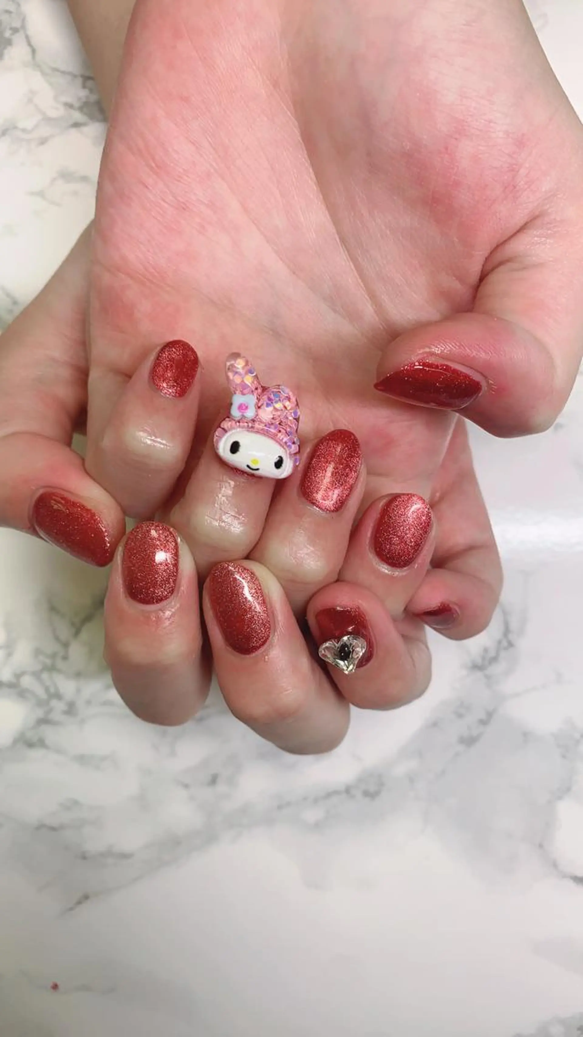 ネイル はな💎ネイル ワンホン、長さ出しのネイルデザイン