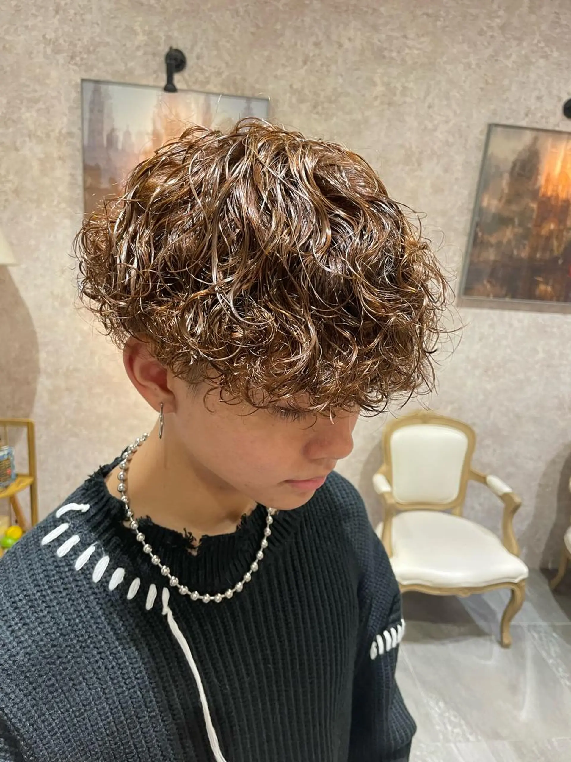 パーマ メンズ メンズパーマ プードルパーマ プードルパーマ Earth Yuhiのヘアスタイル