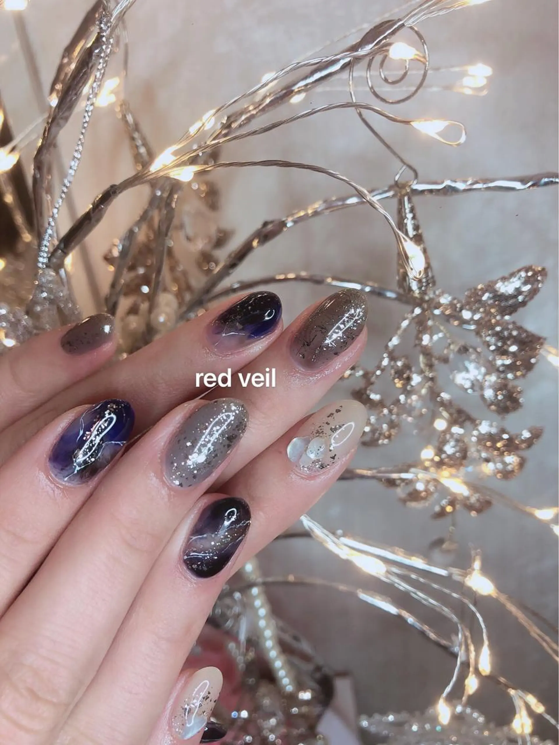 セミロング ネイル 長さ出し専門 nynaのネイルデザイン