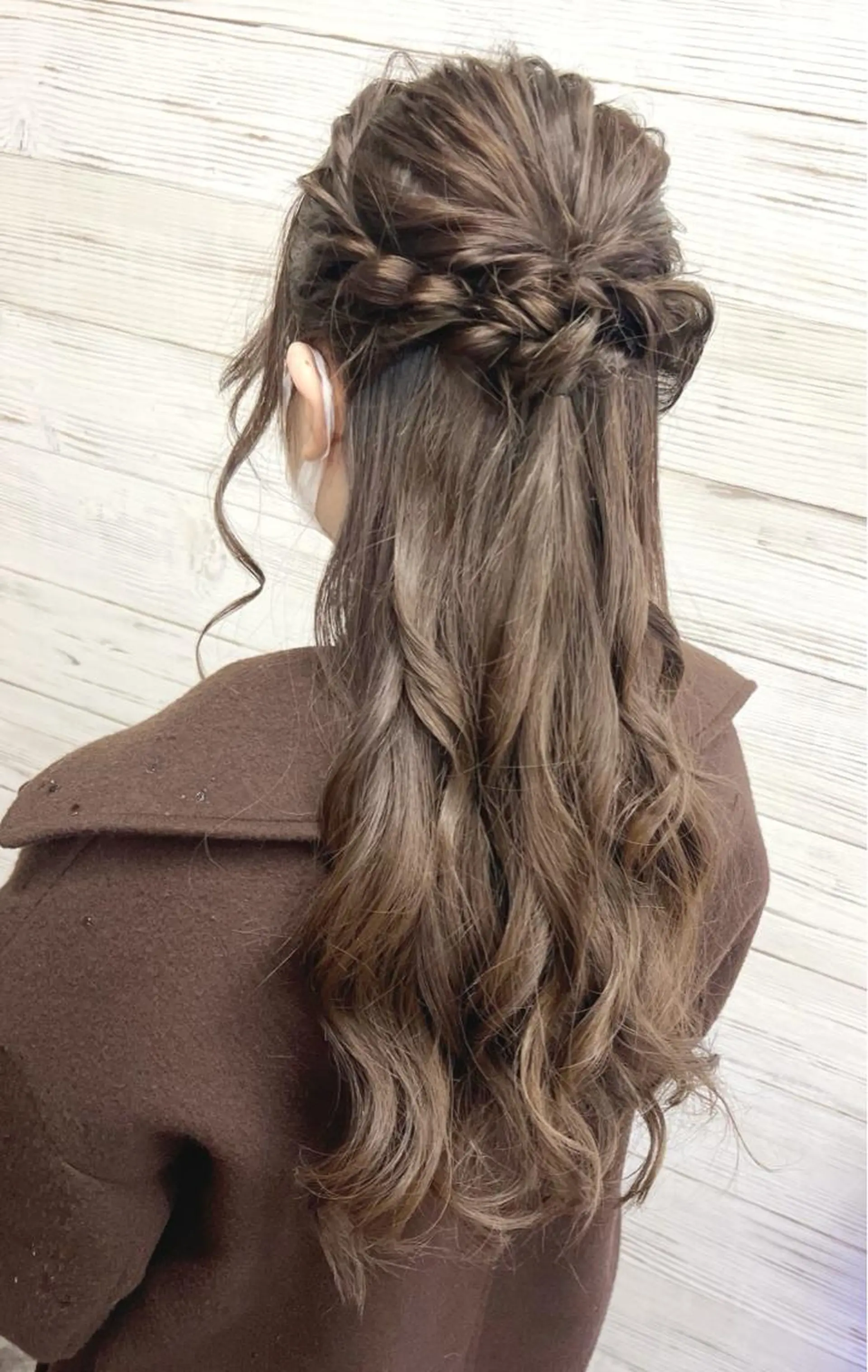 ロング ヘアアレンジ ハーフアップ ヘアセット 枝毛カット＆髪質改善 満足NO.1岡しゃんのヘアスタイル