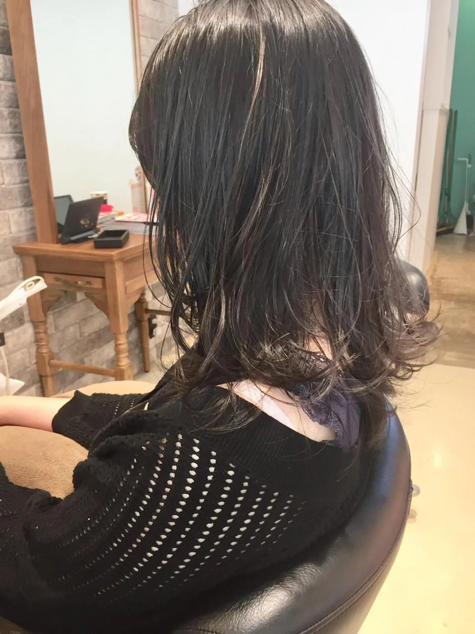 ミディアム ハイライト カット ヘアカラー トリートメント 所渉/韓国レイヤー /ウルフカットのヘアスタイル