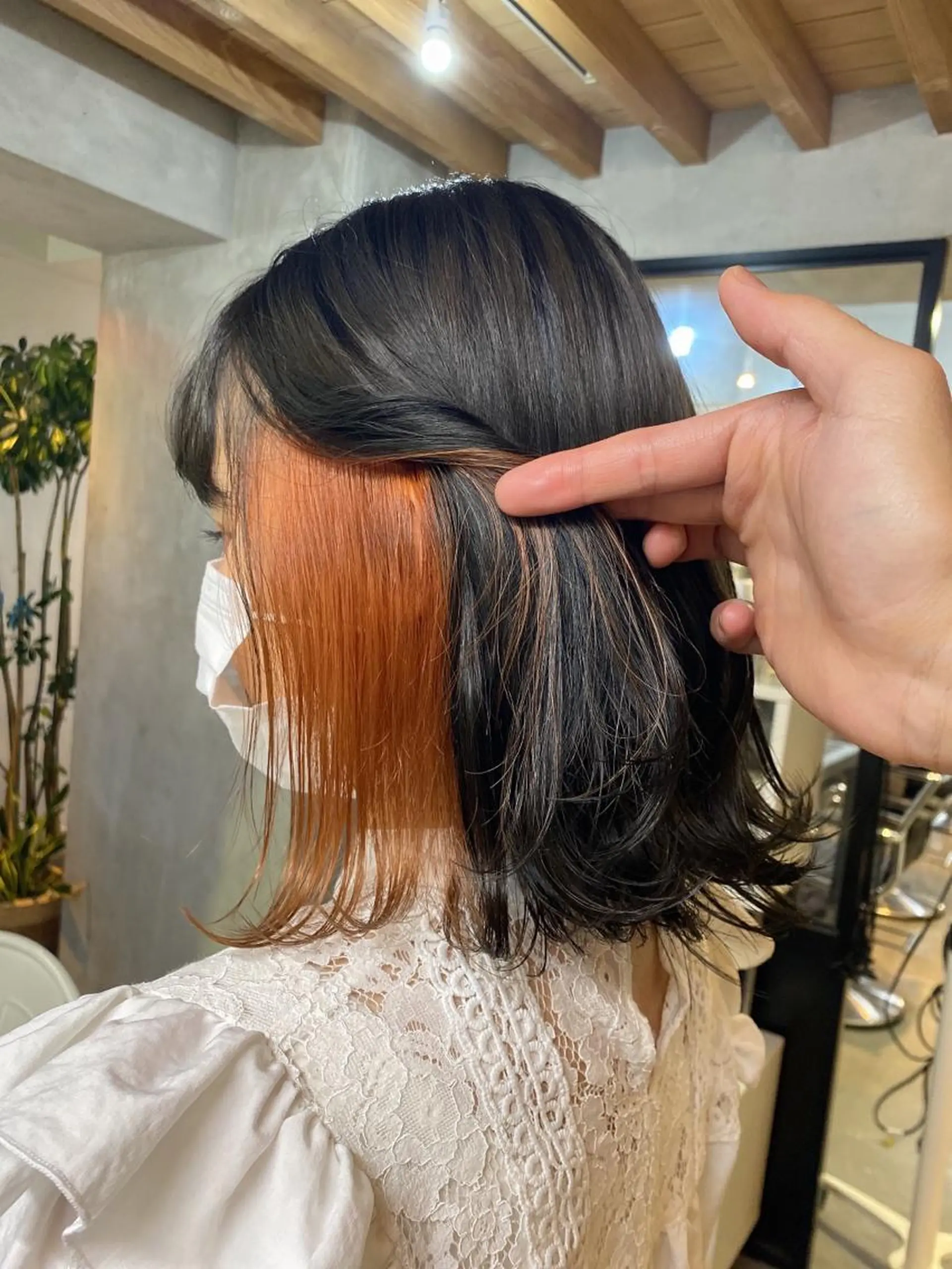 ショート カラー ヘアアレンジ ヘアカラー 切りっぱなしボブ/ デザインカラー店長のヘアスタイル