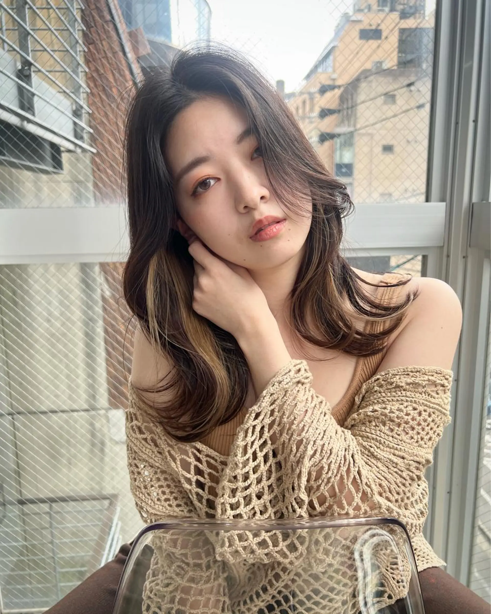 ミディアム カラー インナーカラー 韓国風ヘア テトネ タカシのヘアスタイル