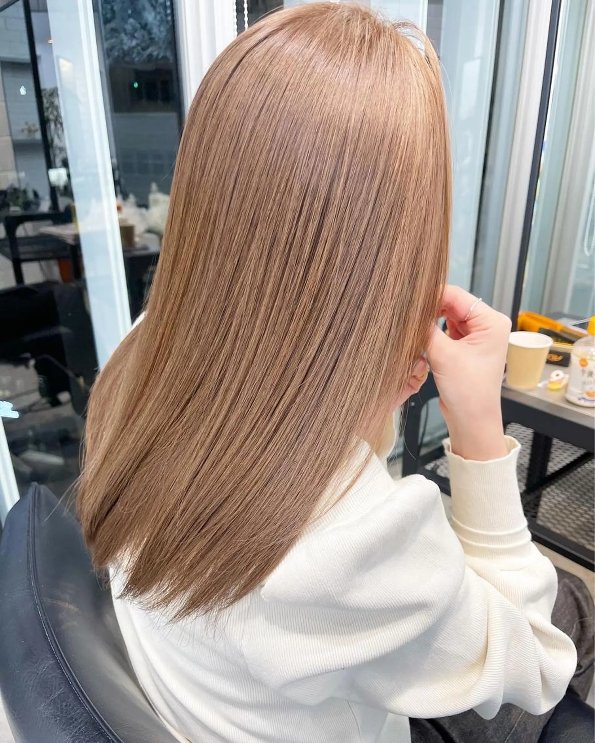 セミロング カラー ベージュカラー ミルクティーベージュ トリートメント ヘアカラー トリートメント 🌈game🌈 下北沢店のヘアスタイル