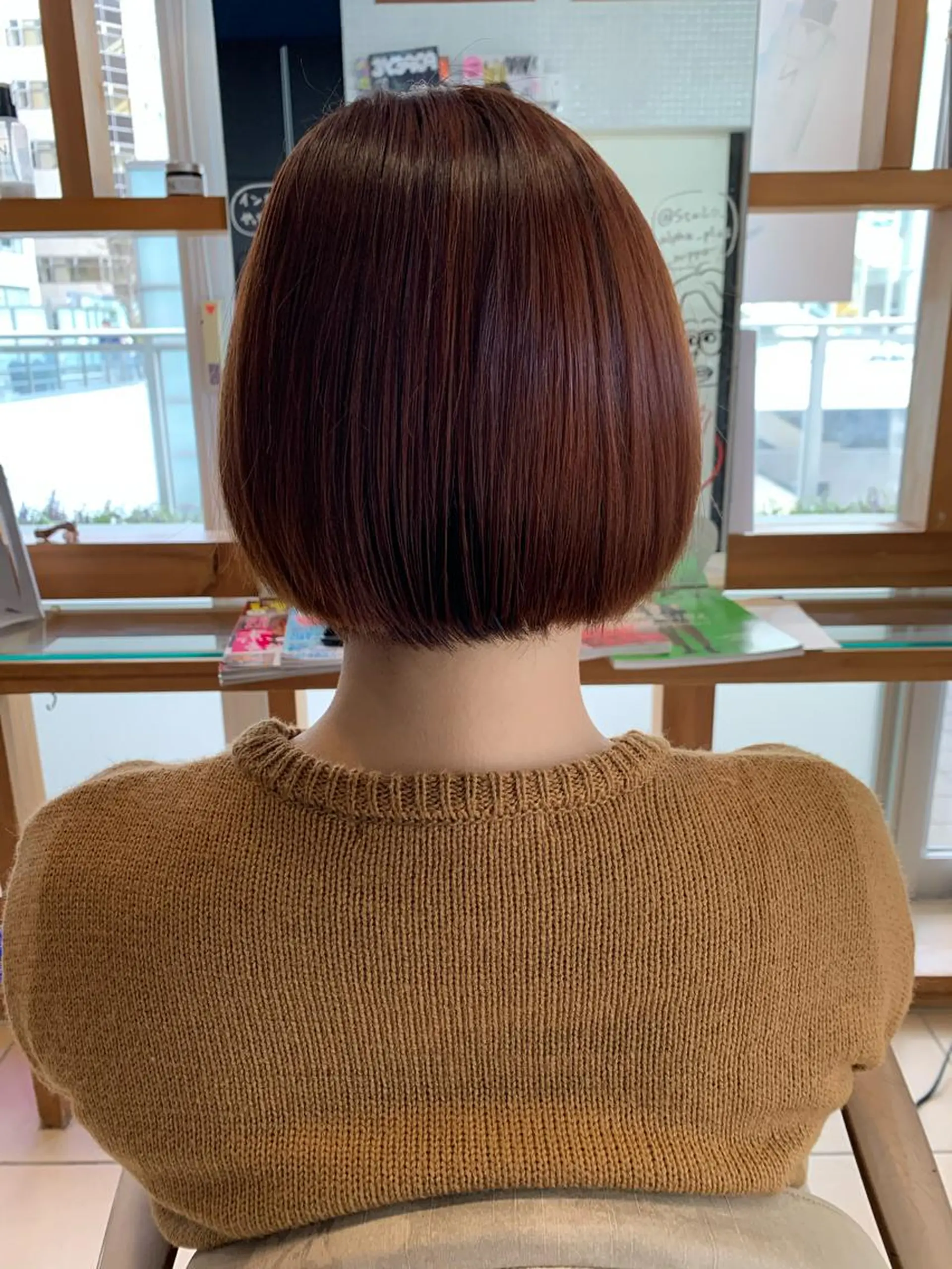 ショート カラー オレンジ ボブ 松戸　kiju オーナースタイリストのヘアスタイル