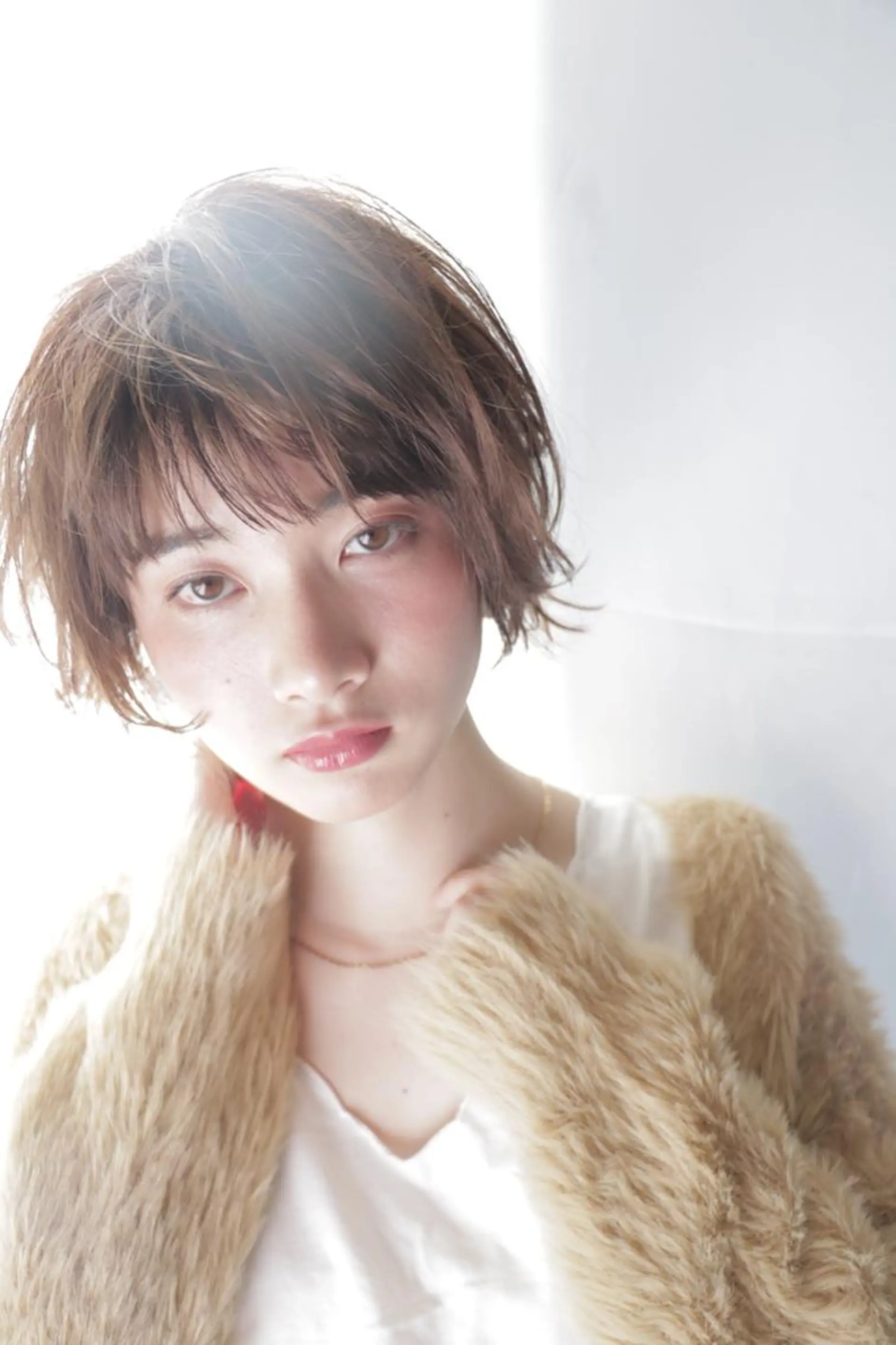 ミディアム カラー ミディアムパーマ アッシュ ベージュカラー ボブ 代表　土屋ヒロユキ ショートカットのヘアスタイル