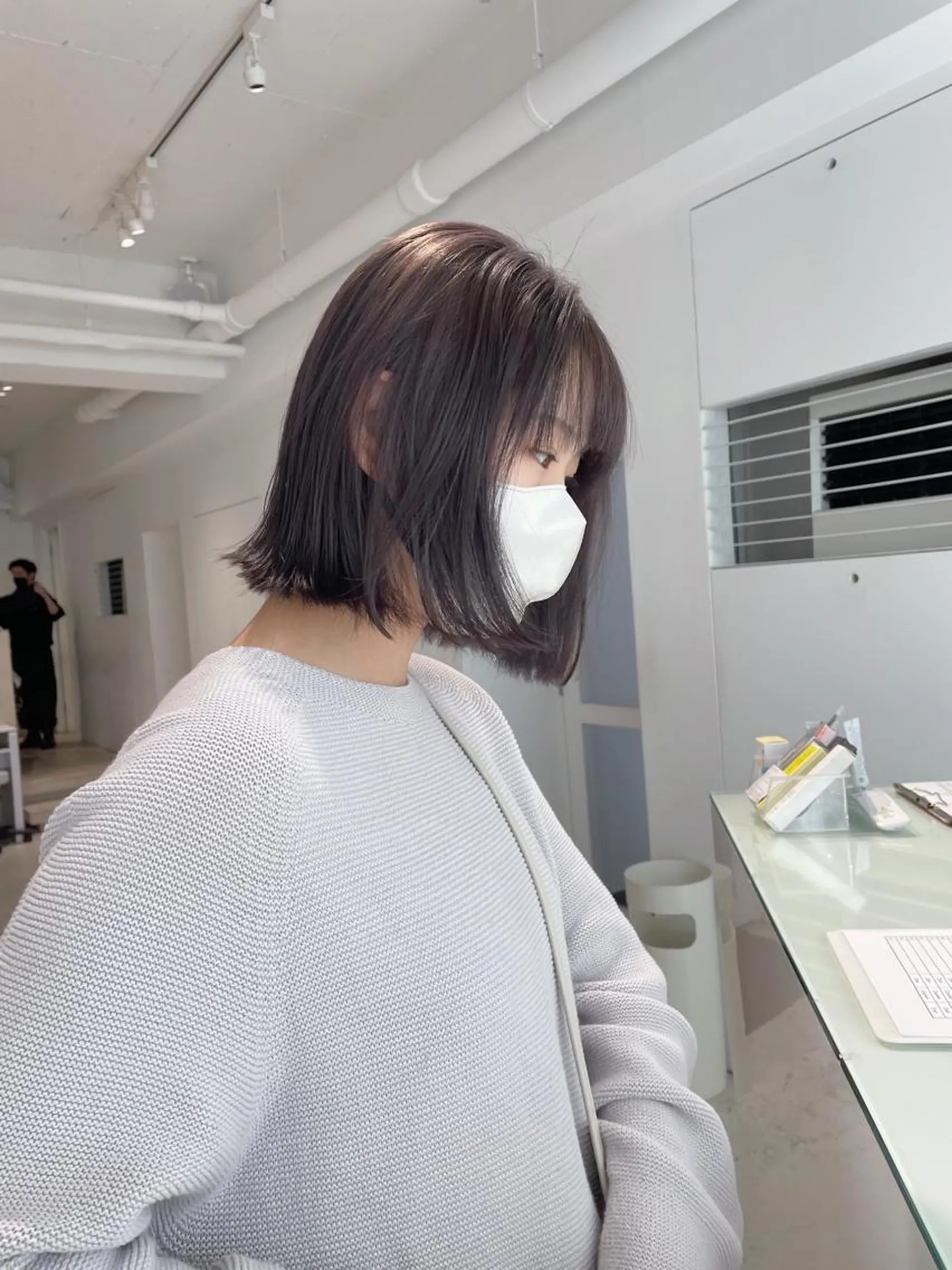 ミディアム カラー ブリーチ 透明感カラー グレージュ ralme/sol 髙橋一哉のヘアスタイル