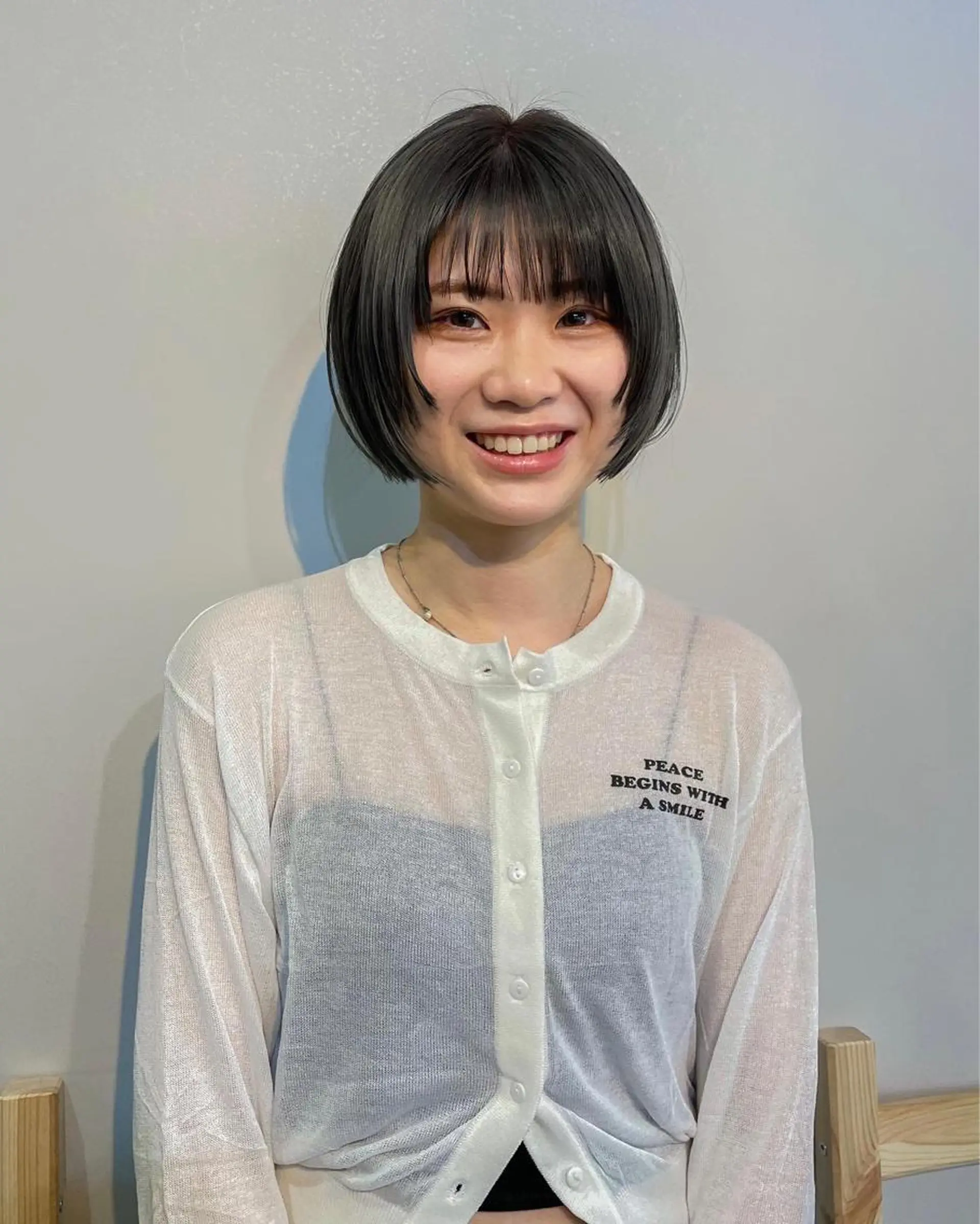 ショート カラー ボブ レイヤーパーマ＊ 顔まわり似合わせのヘアスタイル