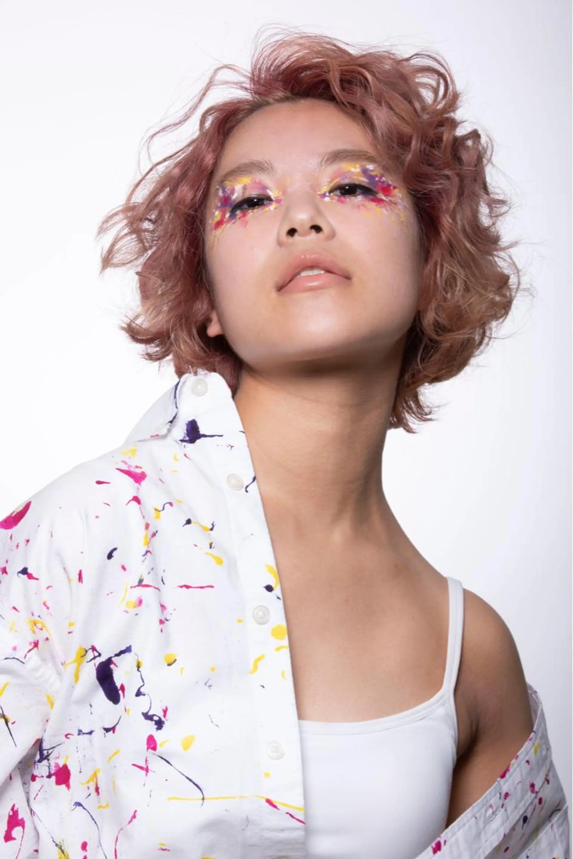 ミディアム カラー パーマ 白髪ぼかしハイライト 柳川拓哉のヘアスタイル