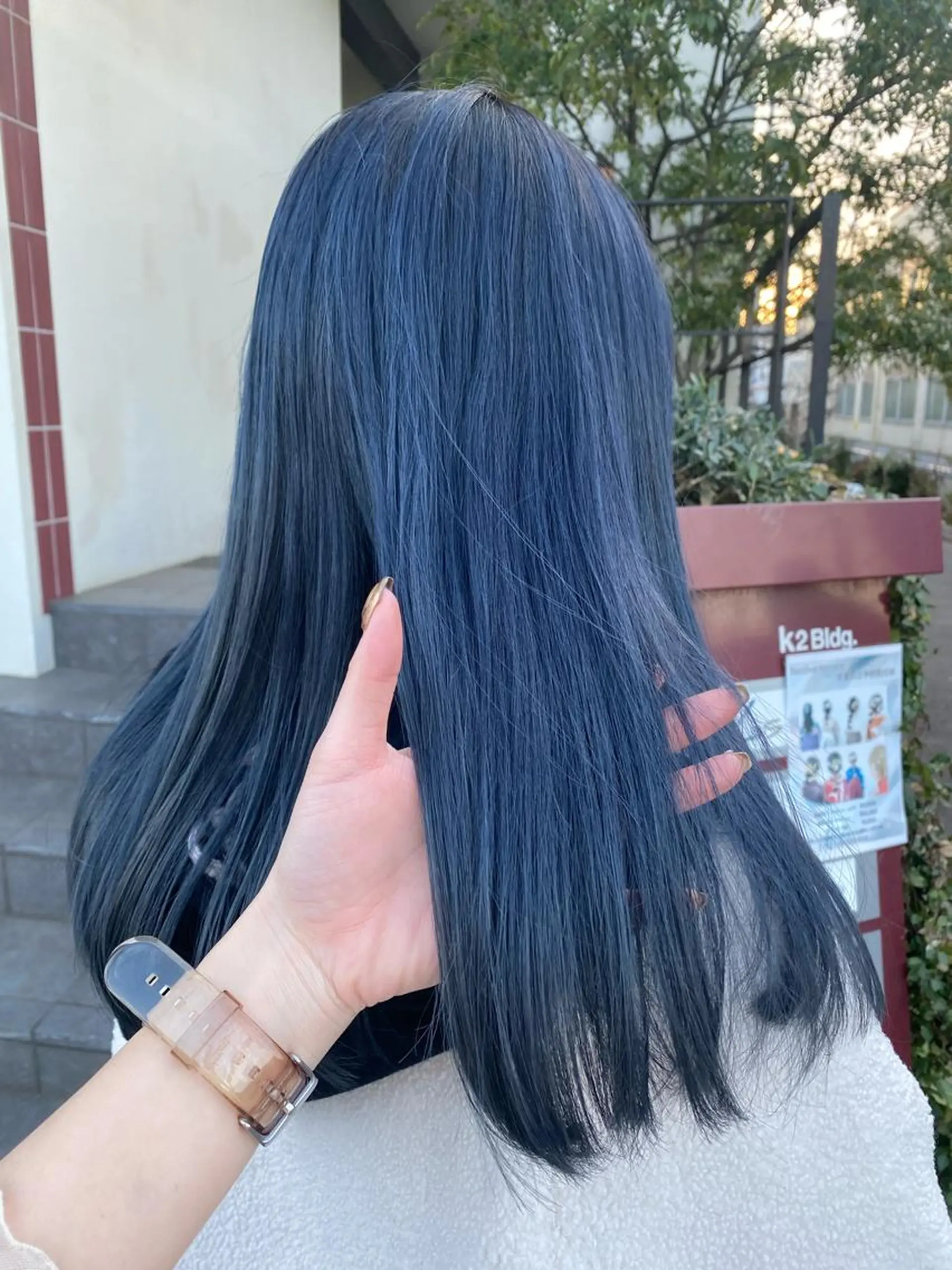 ロング カラー 黒髪 ブルーカラー ブルーブラック ヘアカラー トリートメント 艶カラー/耳つぼ/ 渡辺奈緒のその他イメージ
