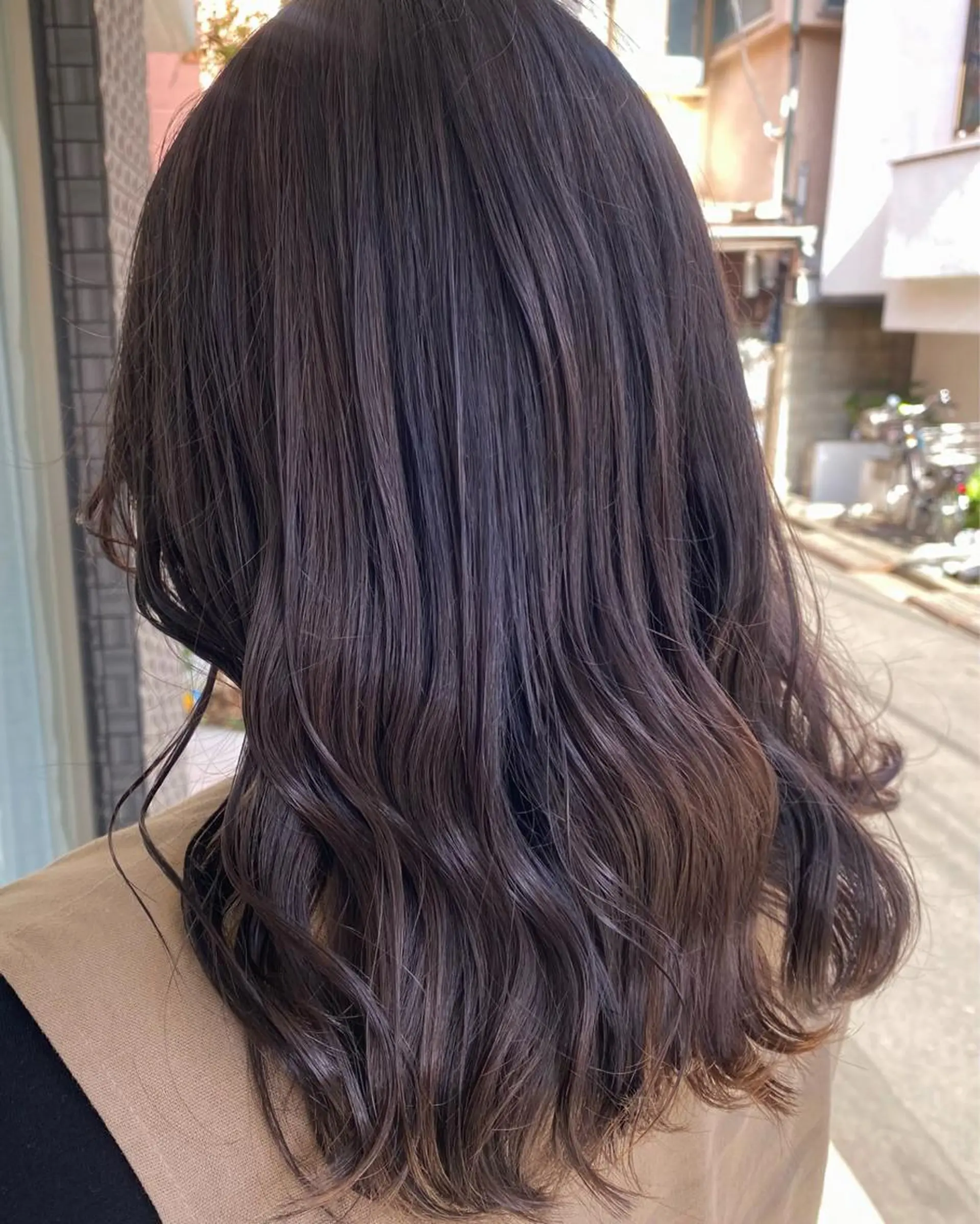 ミディアム カラー ブリーチ グレージュ ラベンダーカラー ラベンダーグレージュ ラベンダーグレー グレージュ/透明感/ 韓国ヘア/RISAのヘアスタイル
