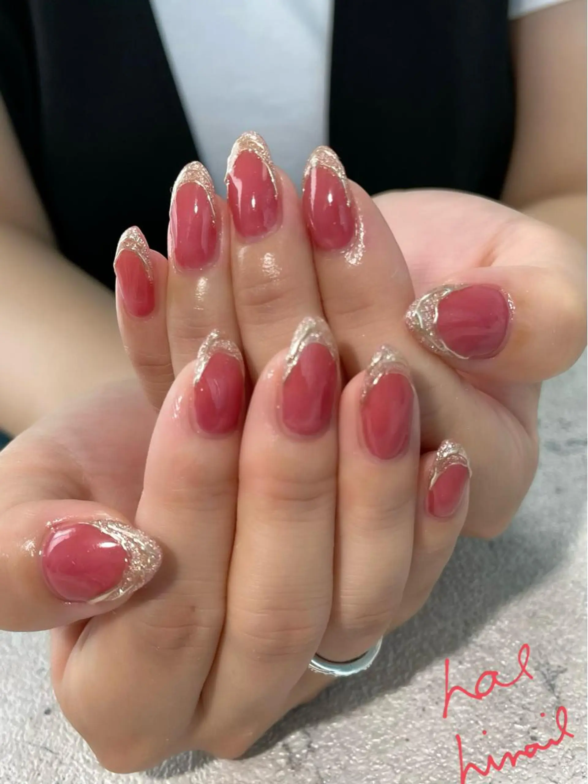 ネイル フレンチネイル ミラーネイル はるひな ねいるのネイルデザイン