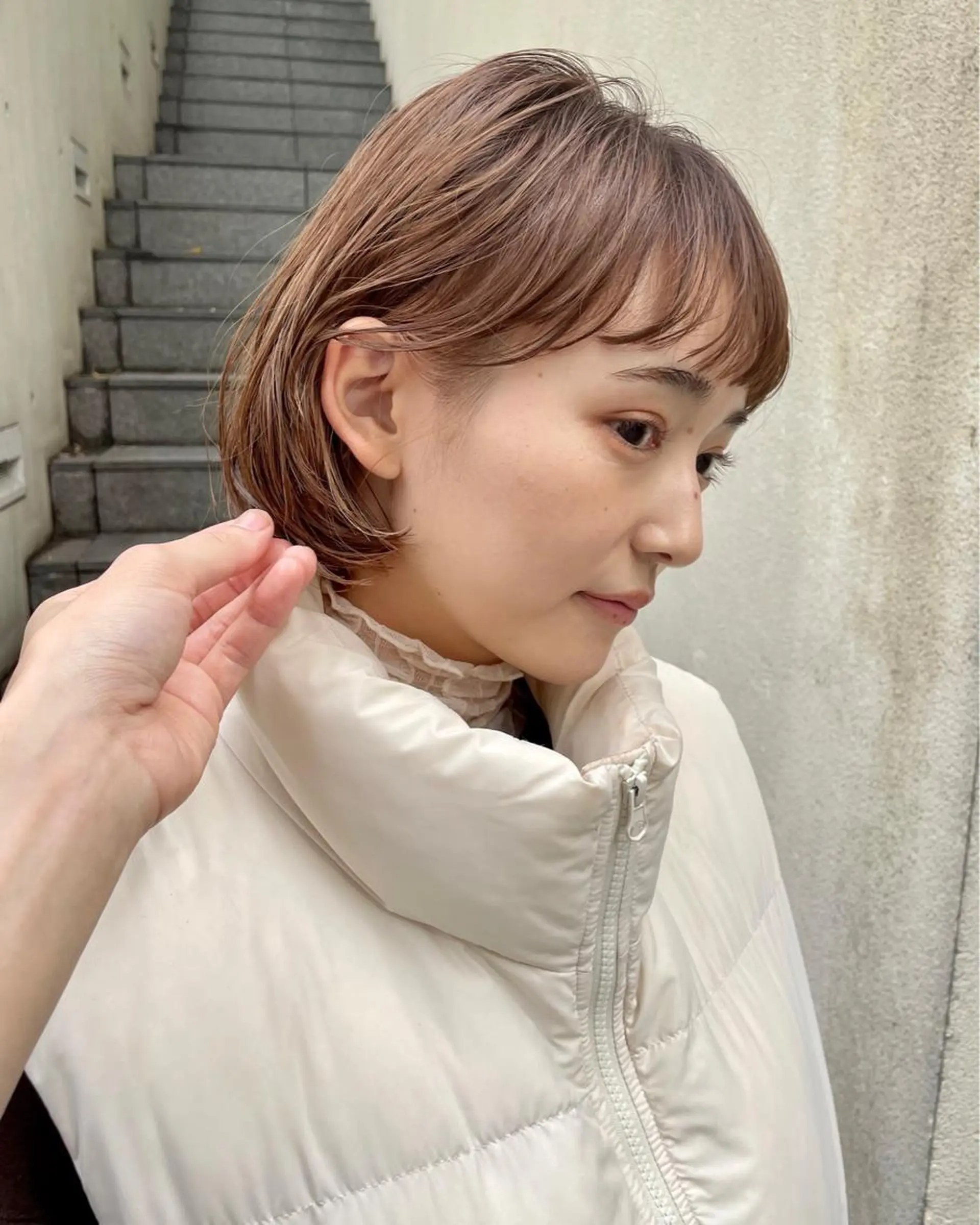 ショート カラー パーマ カット パーマ トリートメント ボブ/レイヤー/ケア パーマ/リュウタのヘアスタイル