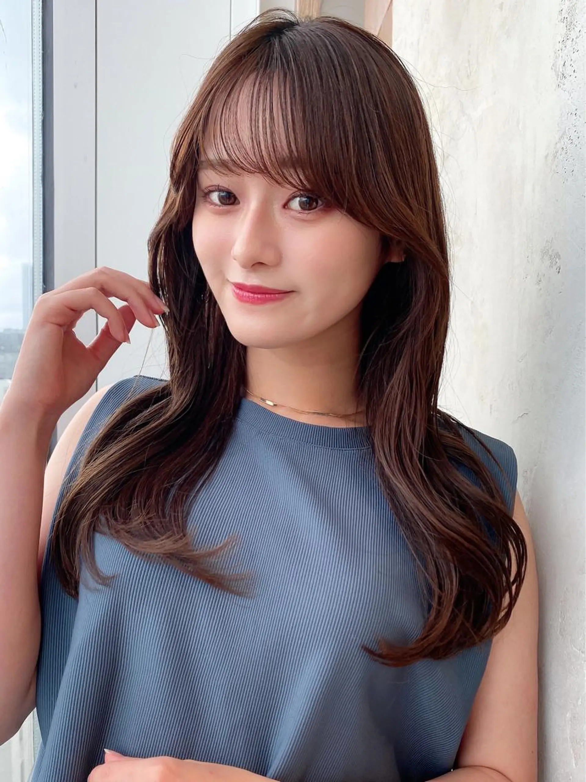 セミロング カラー ベージュカラー ブラウンカラー ブラウンベージュ くびれヘア 顔周りカット カット ヘアカラー トリートメント 顔周り/くびれヘア 韓国ヘア💕風間るなのヘアスタイル