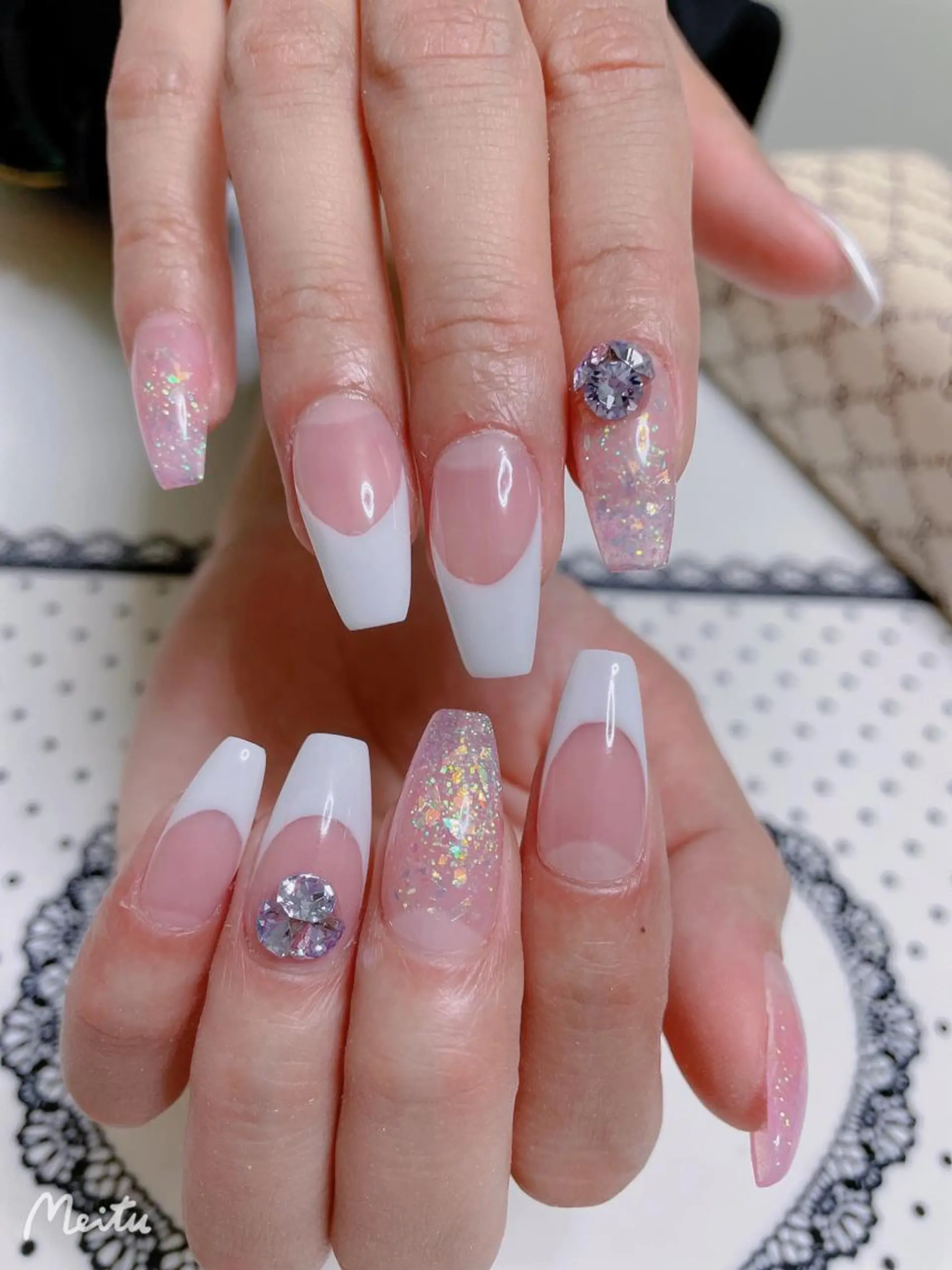 ネイル フレンチネイル ハート 韓国ネイル スカルプネイル 夏ネイル ハンドネイル Melody Nail所属・Melody  3D/スカルプ専門店のネイルデザイン