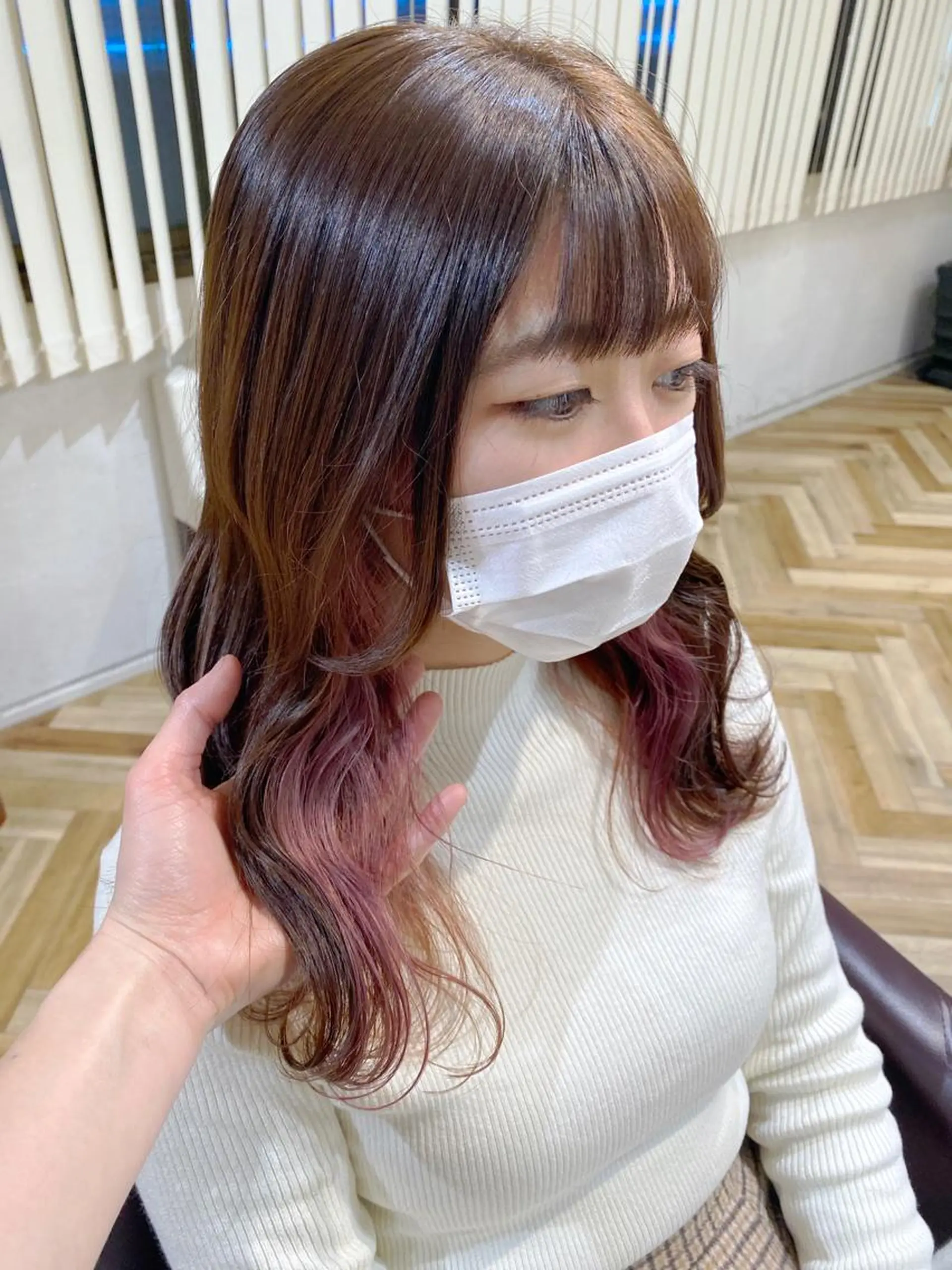 ロング カラー ベージュカラー イヤリングカラー ピンクカラー ピンクベージュ ブリーチ/髪質改善 🍊店長MASAKiのヘアスタイル