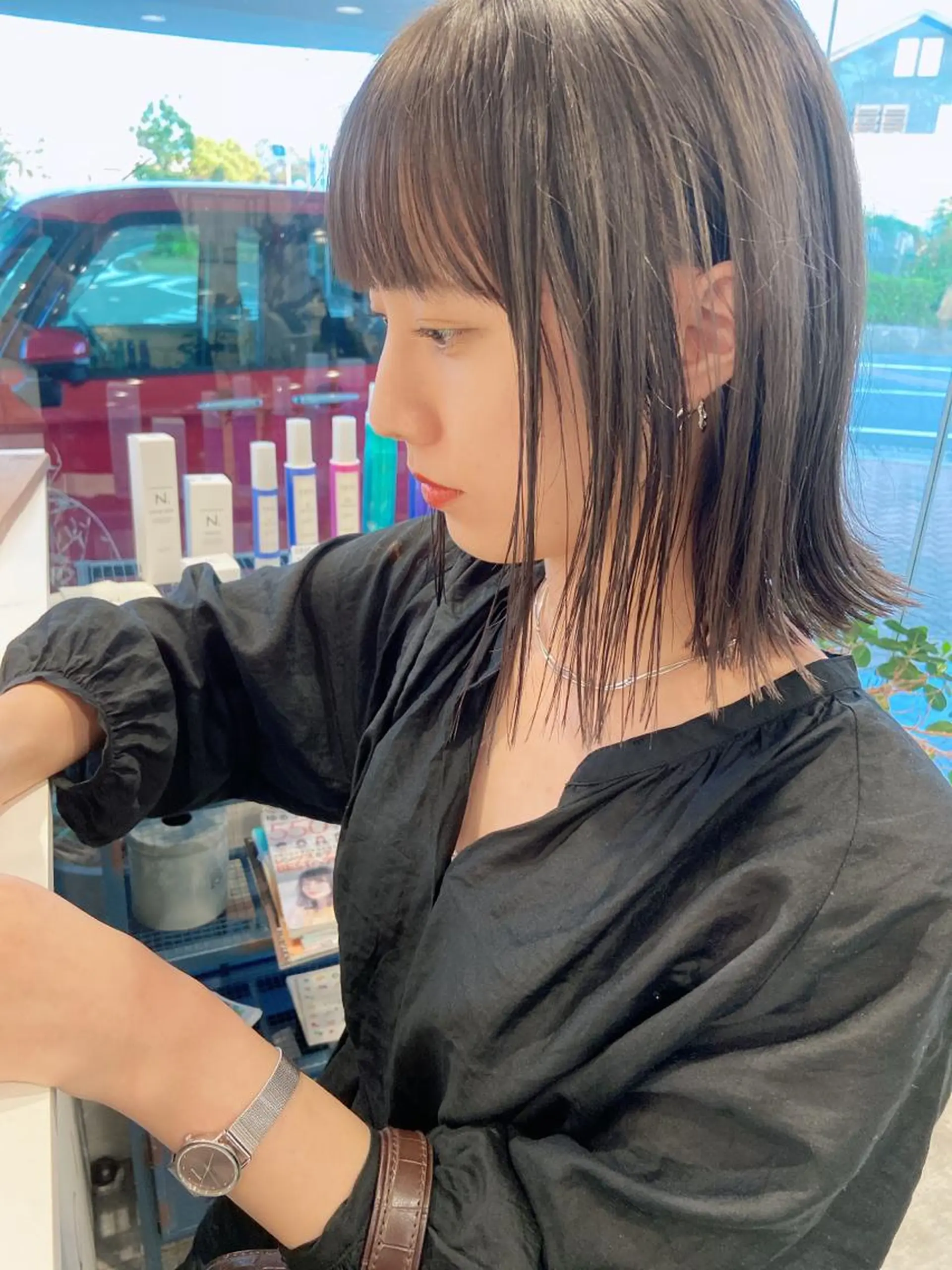 ミディアム カラー ブリーチ グレージュ カット ヘアカラー トリートメント TECHRISE刈谷所属・田中 大貴のヘアスタイル