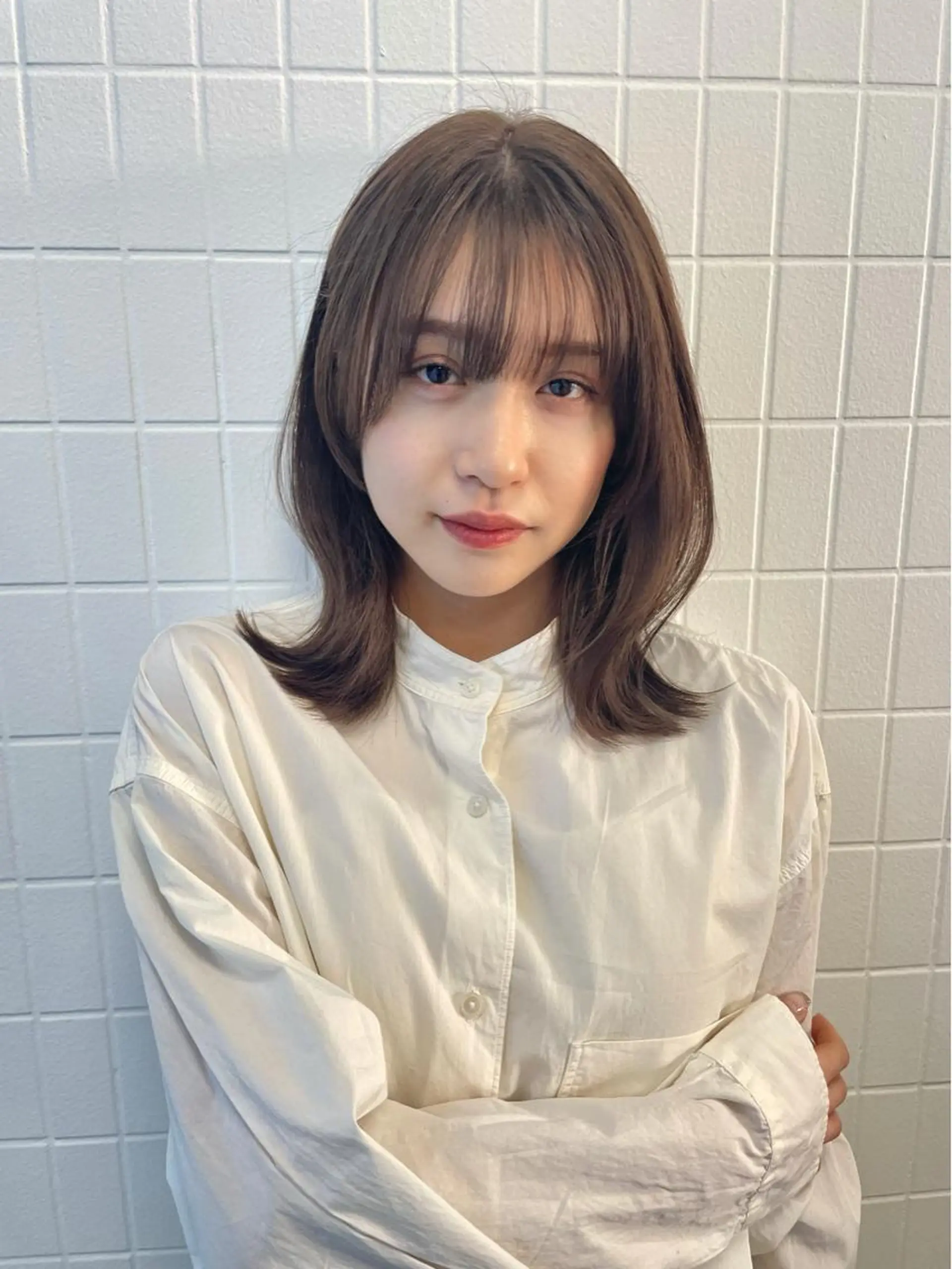 ミディアム カラー ベージュカラー 韓国風ヘア カット ヘアカラー カラー/レイヤー/ 髪質改善/PAAQのヘアスタイル