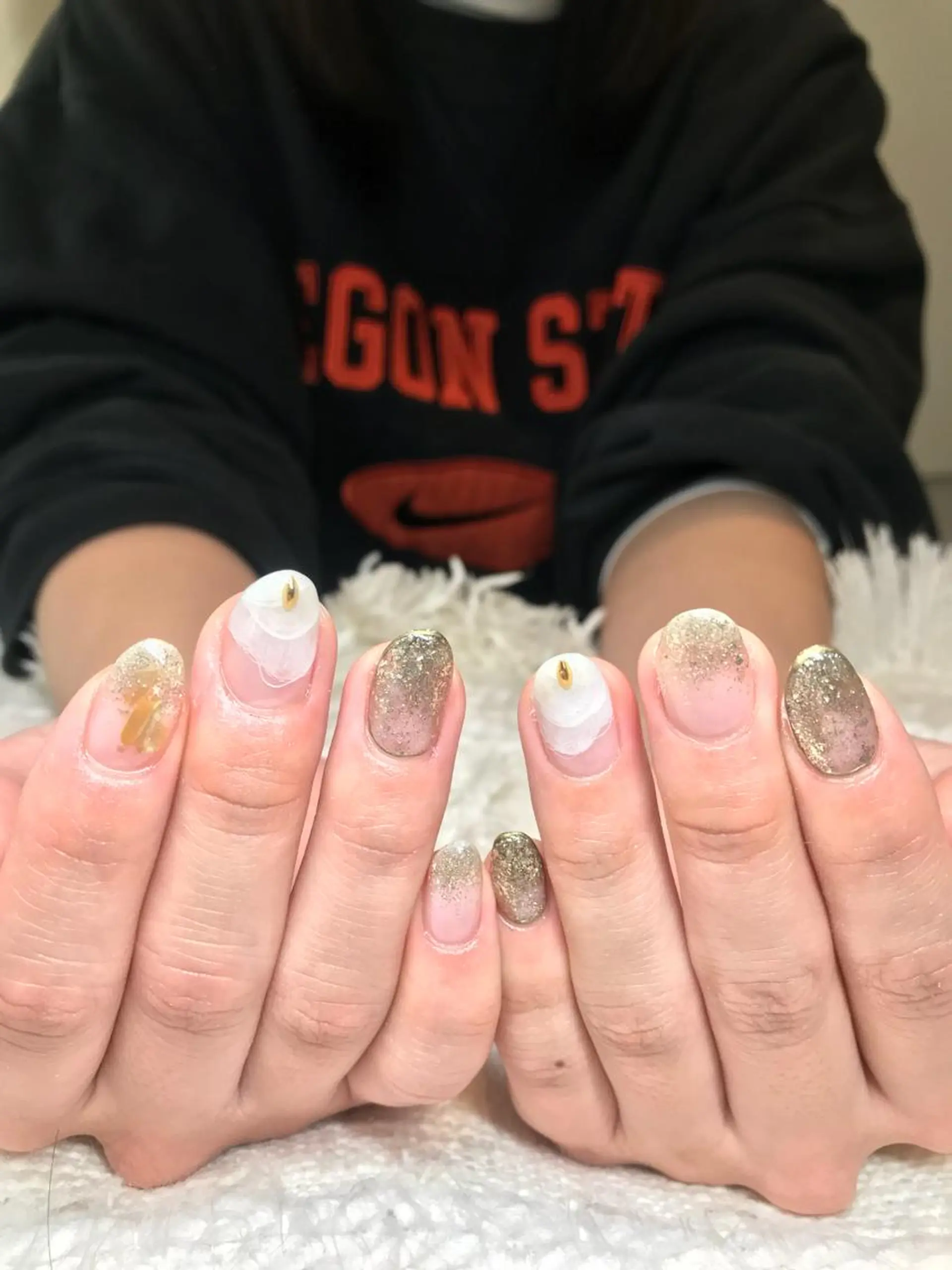 ショート カラー パーマ ヘアアレンジ ネイル マツエク・マツパ 黒髪 ラメ(グリッター) nail&eye Aoのマツエク・マツパデザイン