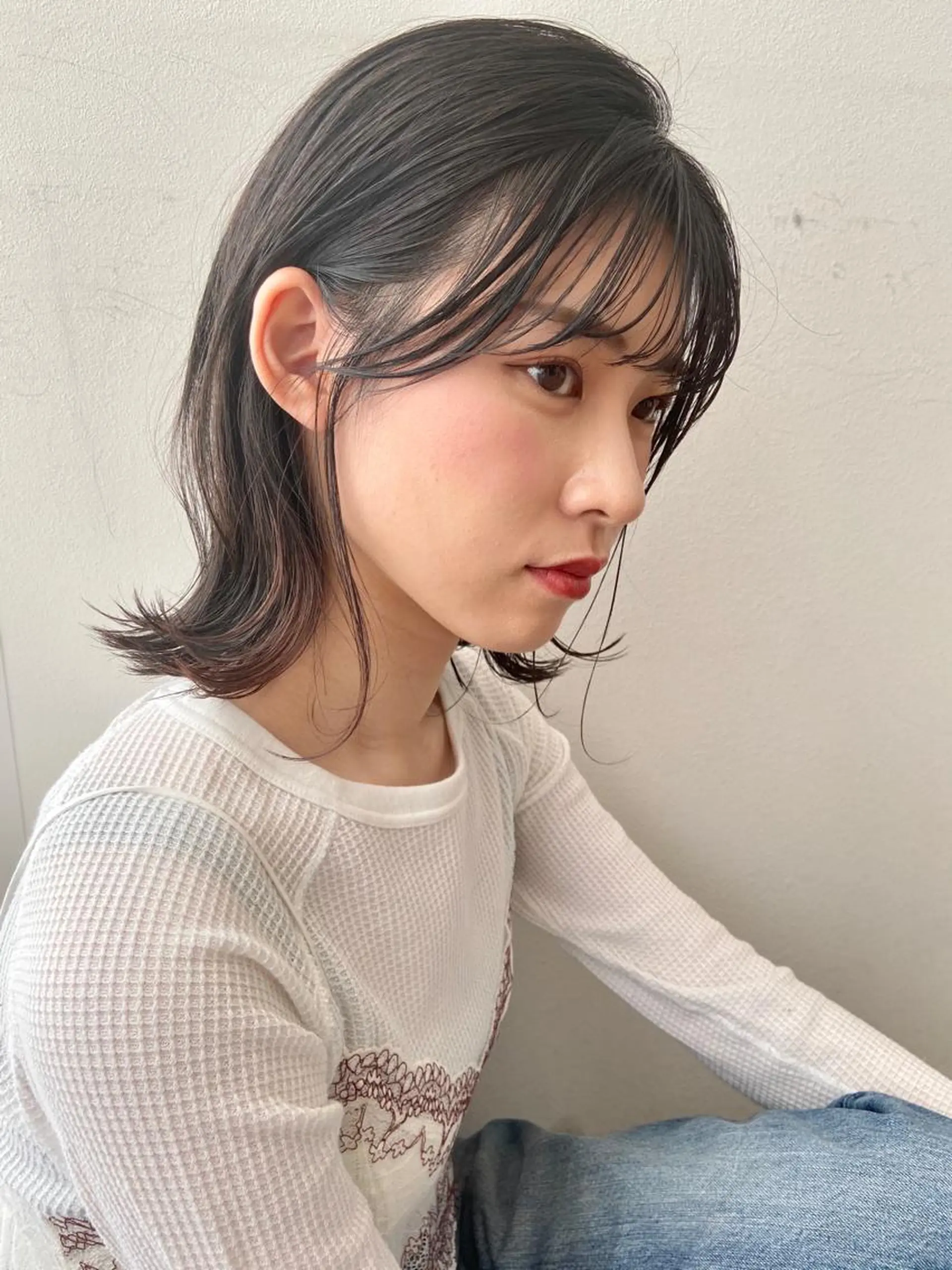 ミディアム 小顔カット I know所属・木下 奈々のヘアスタイル