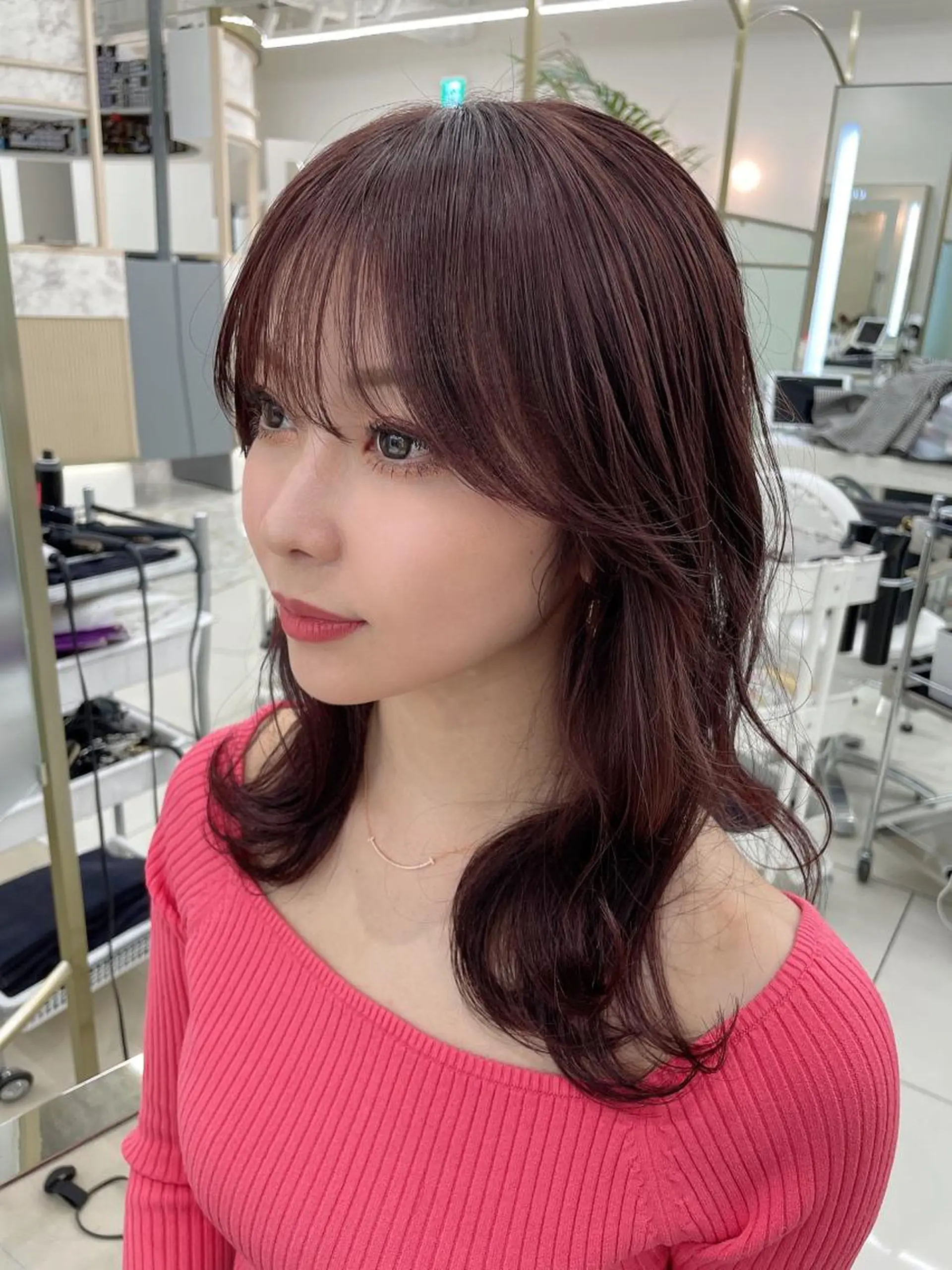 ミディアム カラー サイドバング COA GINZA 空也/前髪/顔まわりのヘアスタイル