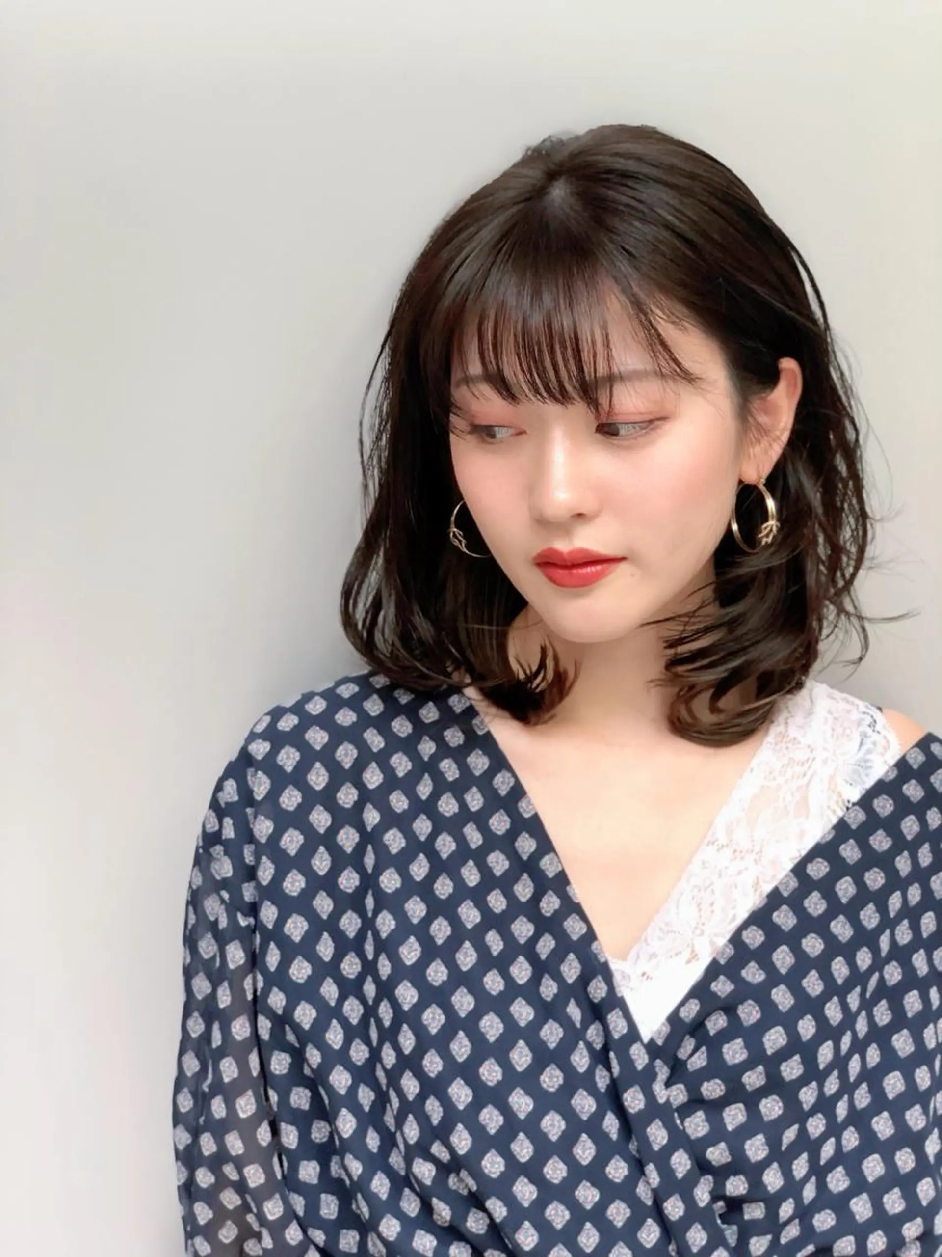 ミディアム カラー ヘアアレンジ 能登谷 きよのヘアスタイル