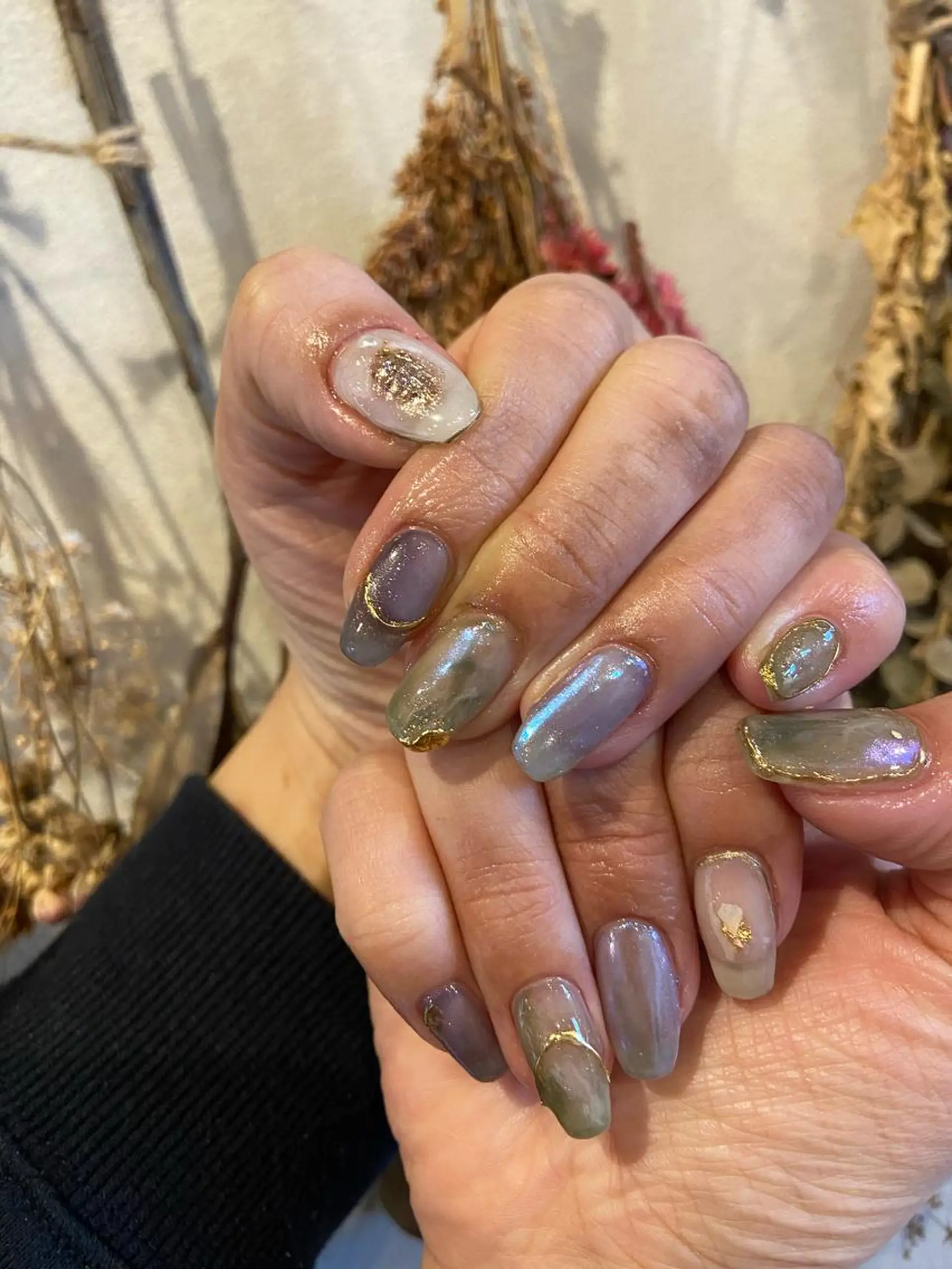 ネイル ミラーネイル ニュアンスネイル . unffのネイルデザイン