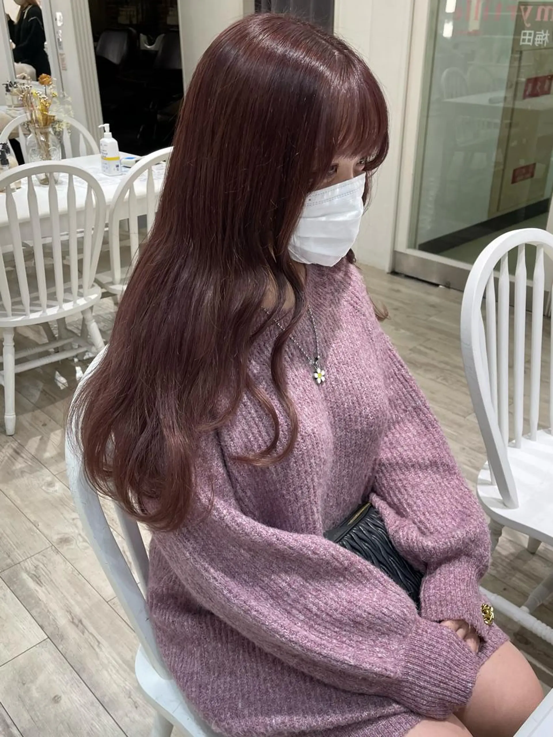 ロング カラー ブリーチ ブラウンカラー ピンクカラー ピンクブラウン 盛れる顔まわり✨🎀 モテカラー別所好葉のヘアスタイル