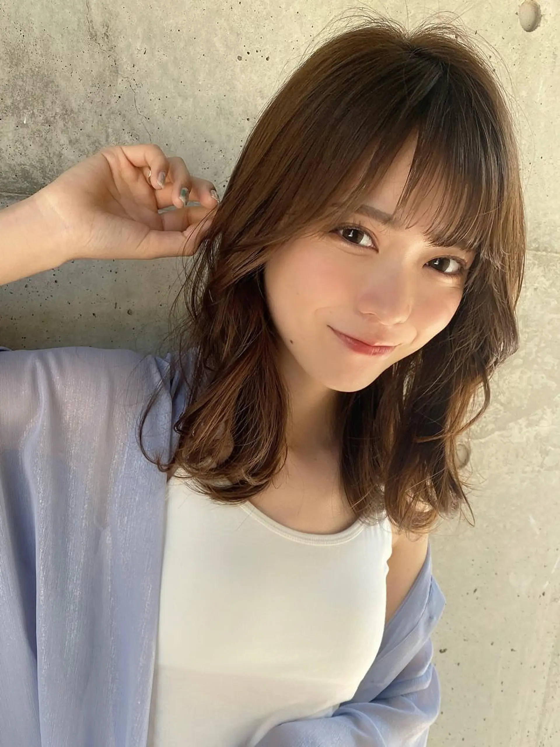 セミロング くびれヘア 髪質改善 縮毛矯正 🧡くびれヘア/前髪 顔周り🧡久原結衣のヘアスタイル