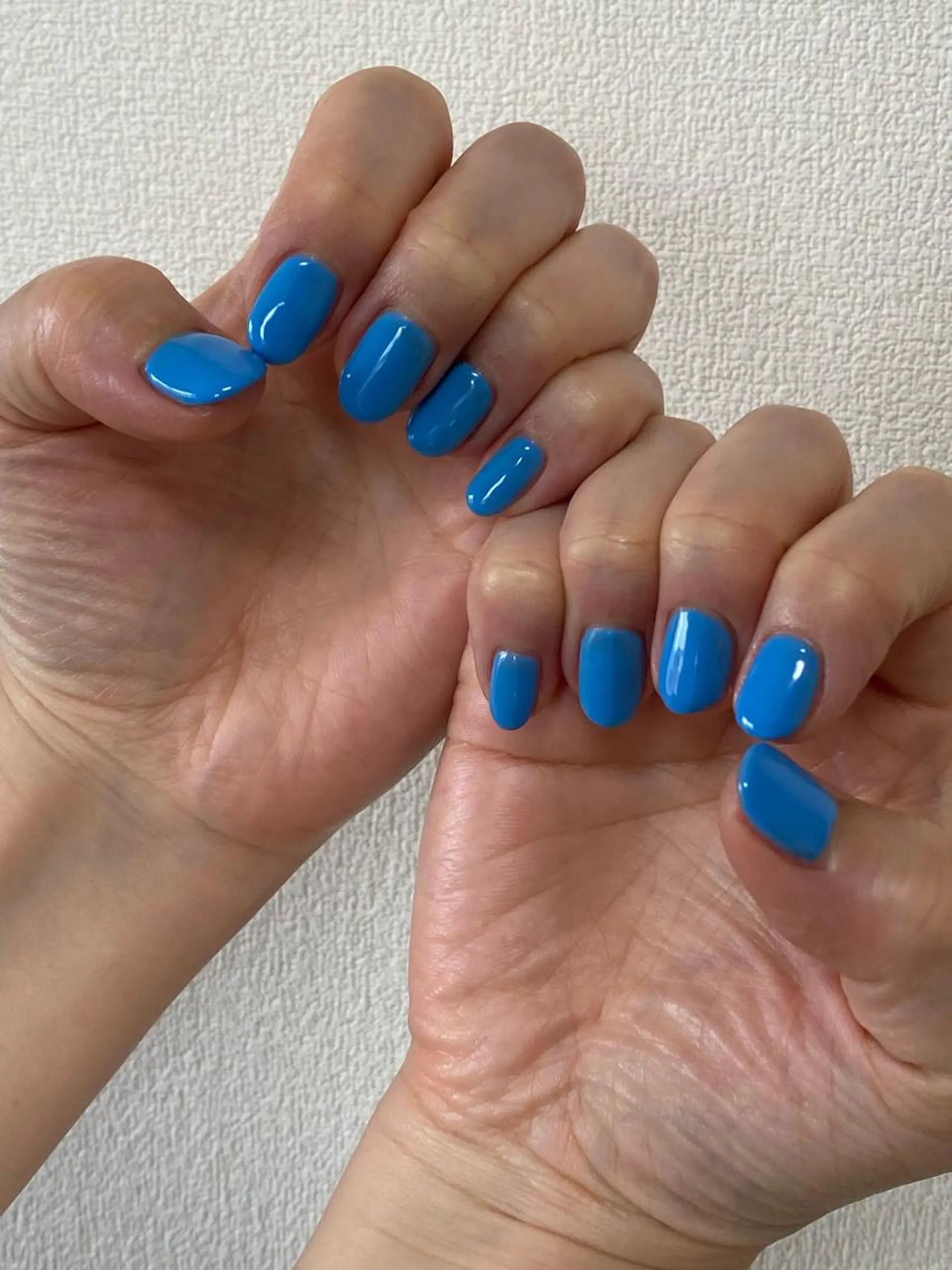 ネイル ブルー ハンドネイル 自宅サロン FeelFreeのネイルデザイン