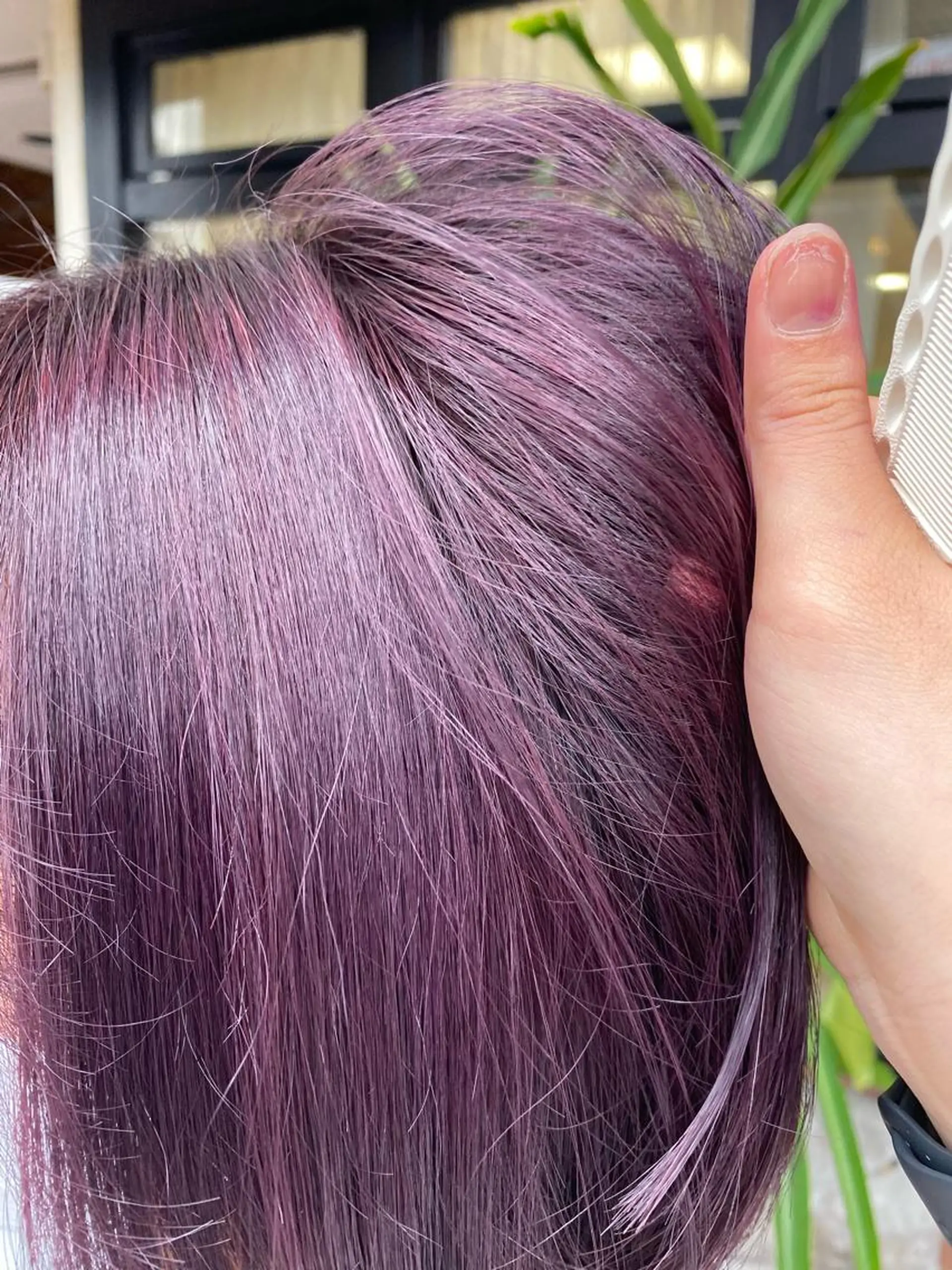 ミディアム カラー ピンクカラー パープルカラー ブリーチカラー/ベー ジュ/Hono🦖のヘアスタイル