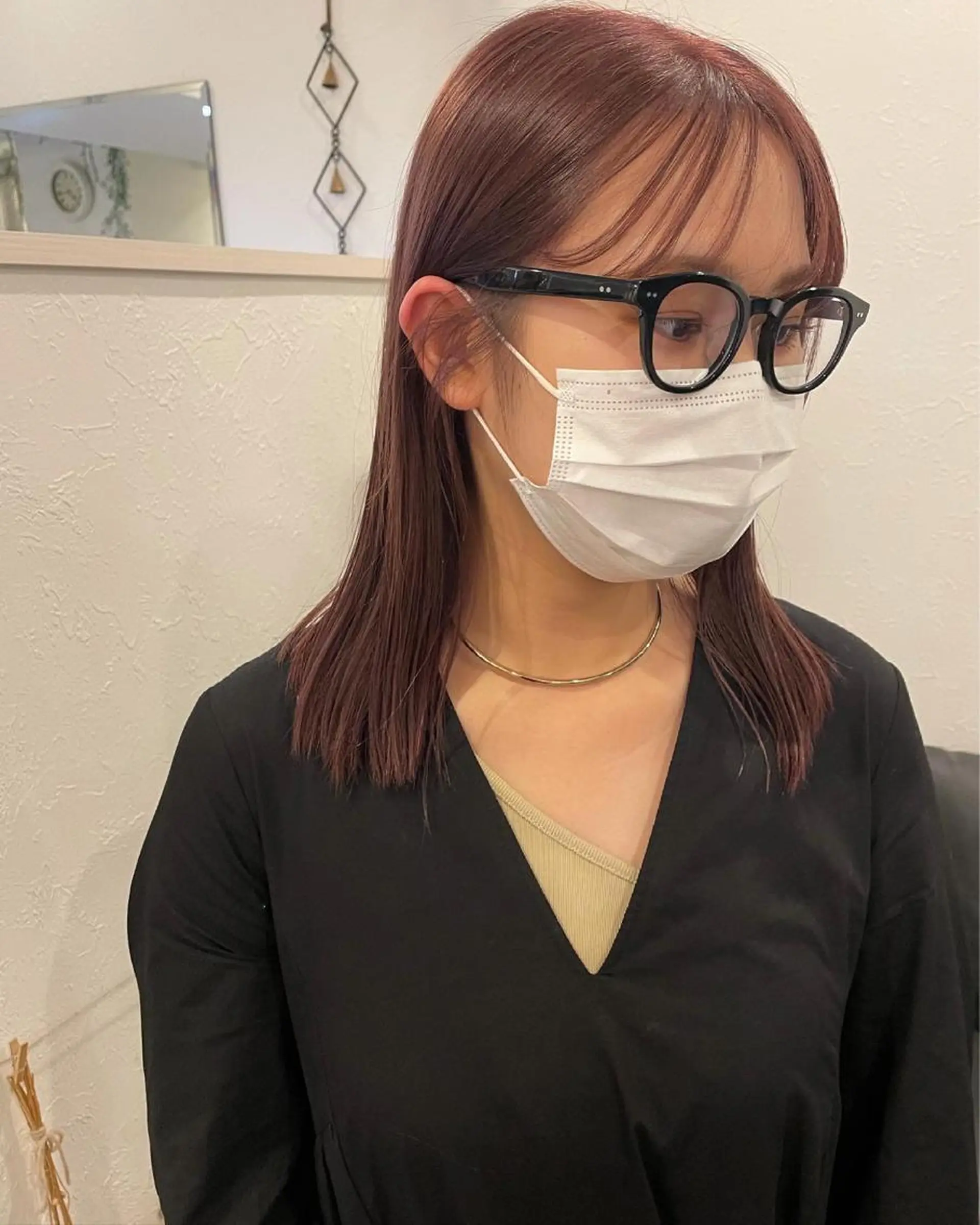 セミロング カラー ベージュカラー ピンクカラー ピンクベージュ ヘアカラー トリートメント m ā l o.🌷 サカモトマイコのヘアスタイル