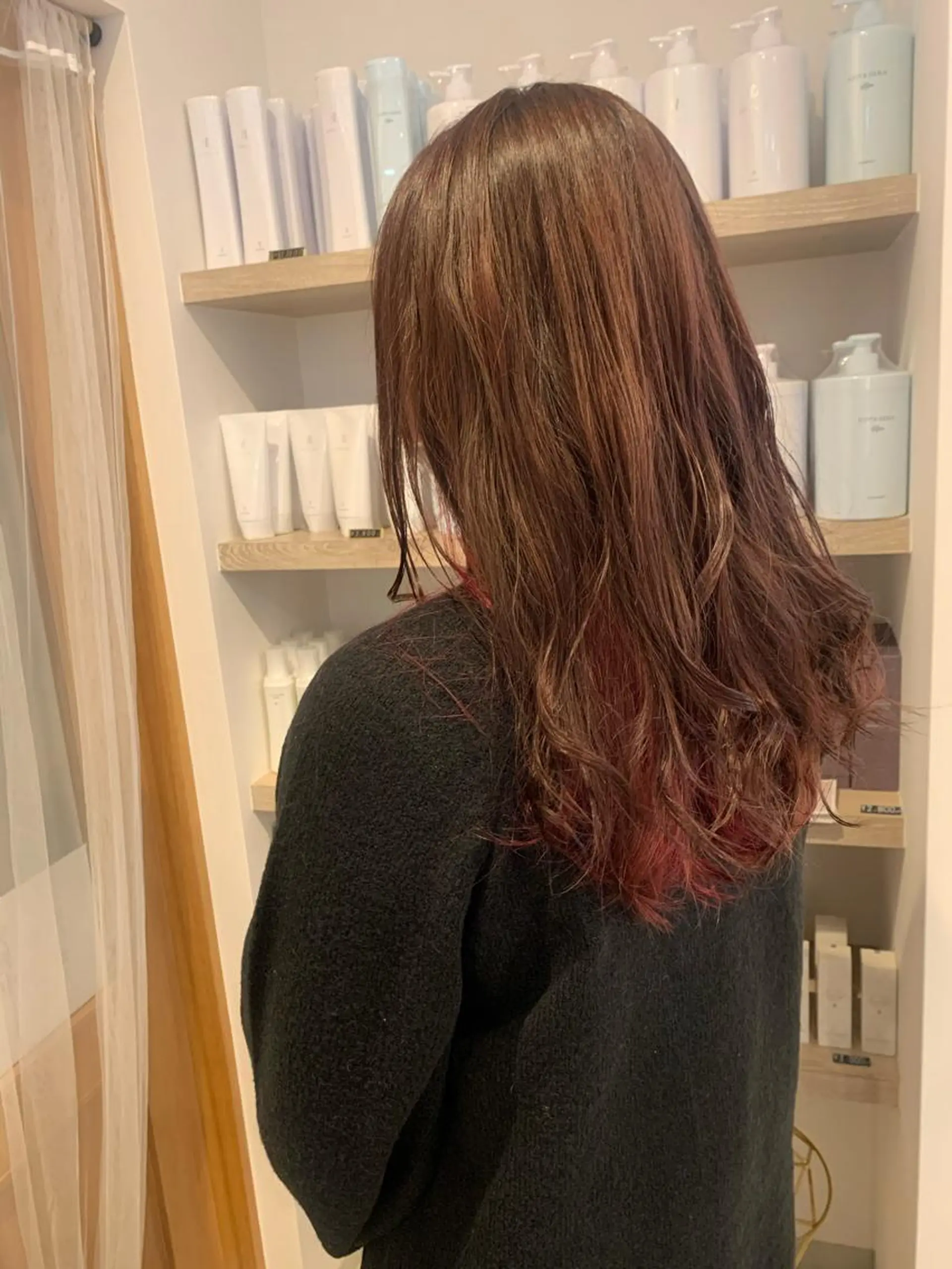 ロング カラー ベージュカラー ピンクカラー ピンクベージュ cher. 新井瑞希のヘアスタイル