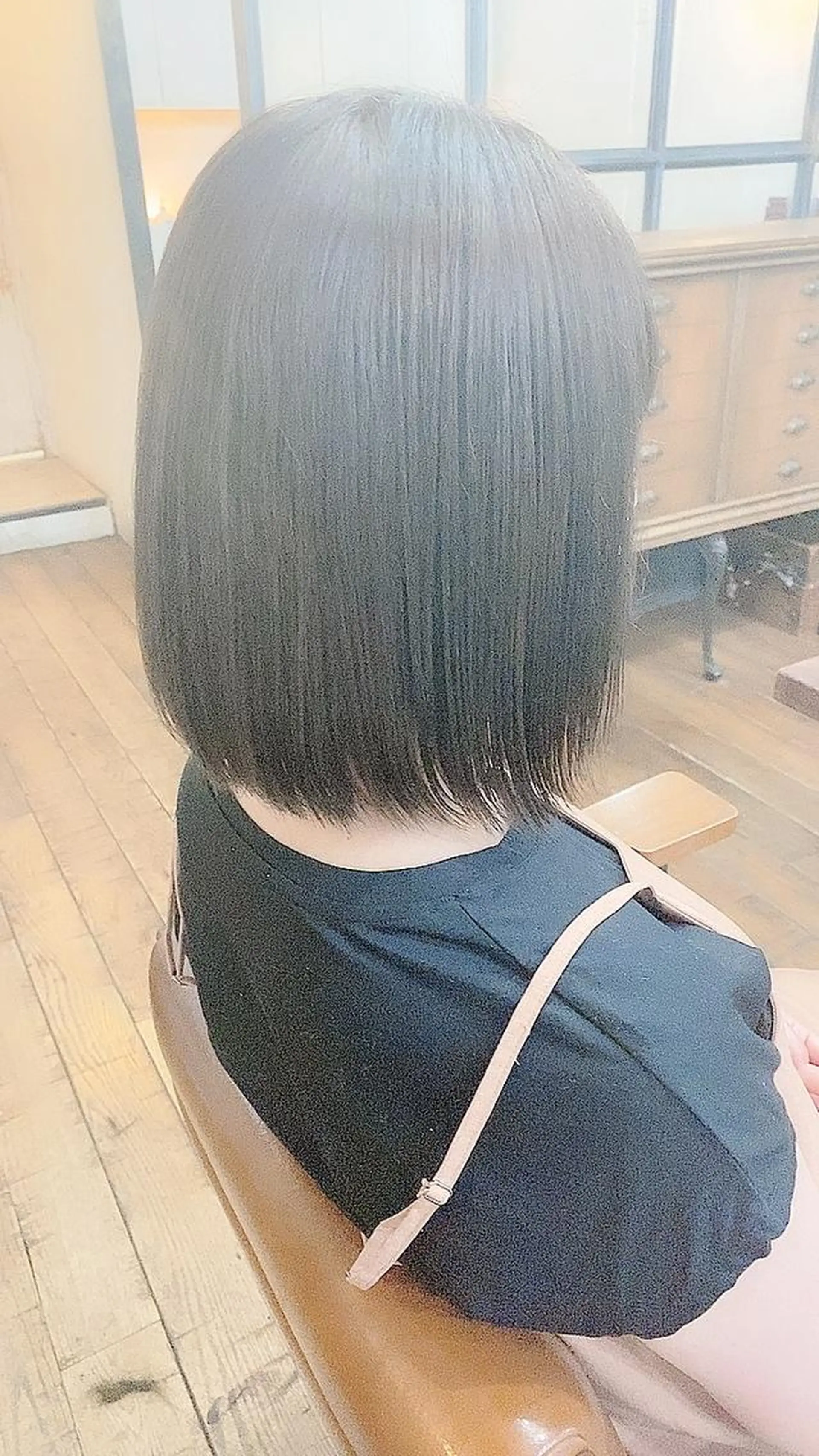 ショート カラー パーマ ボブ 顔周りカット 縮毛矯正 國分 伸也のヘアスタイル