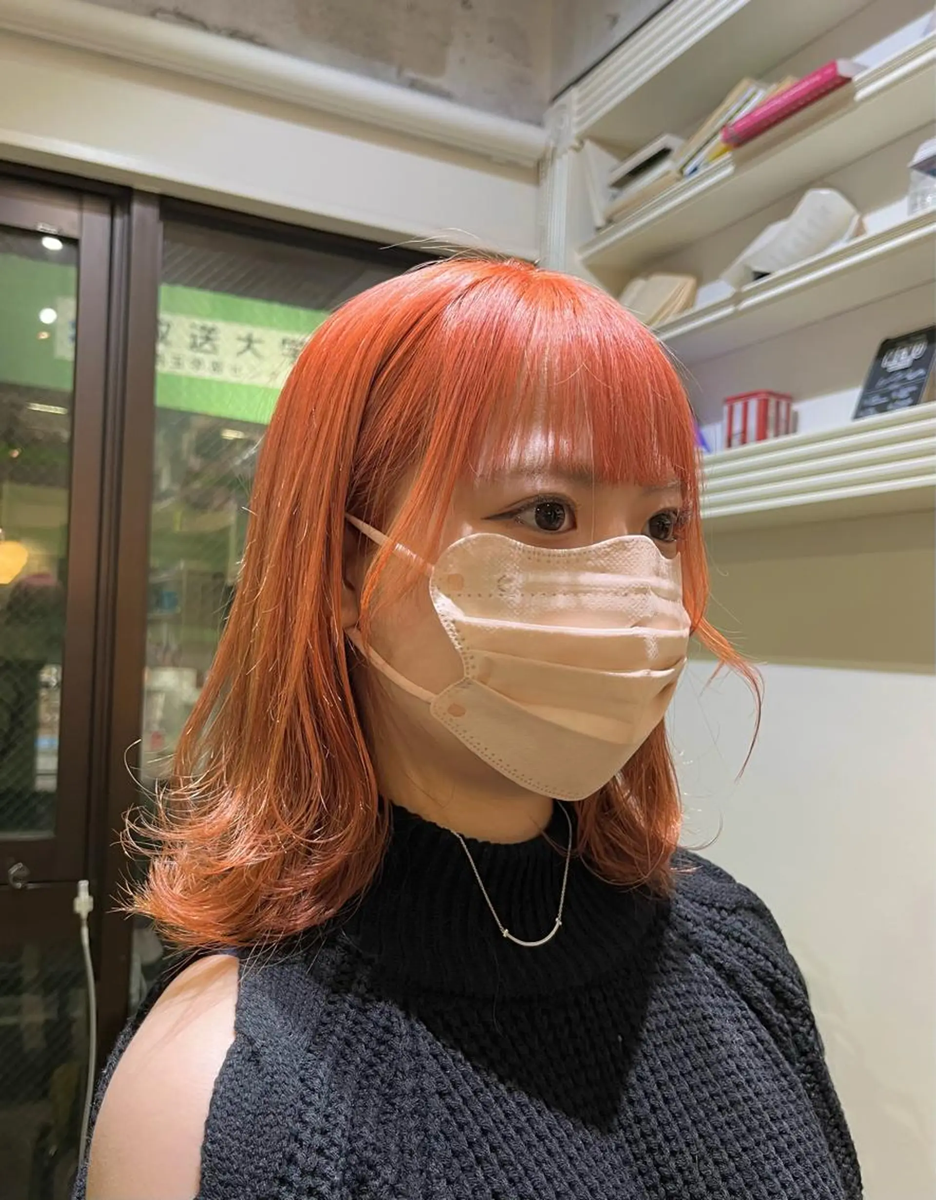 カラー オレンジ 森田翔斗 顔周りレイヤーのヘアスタイル