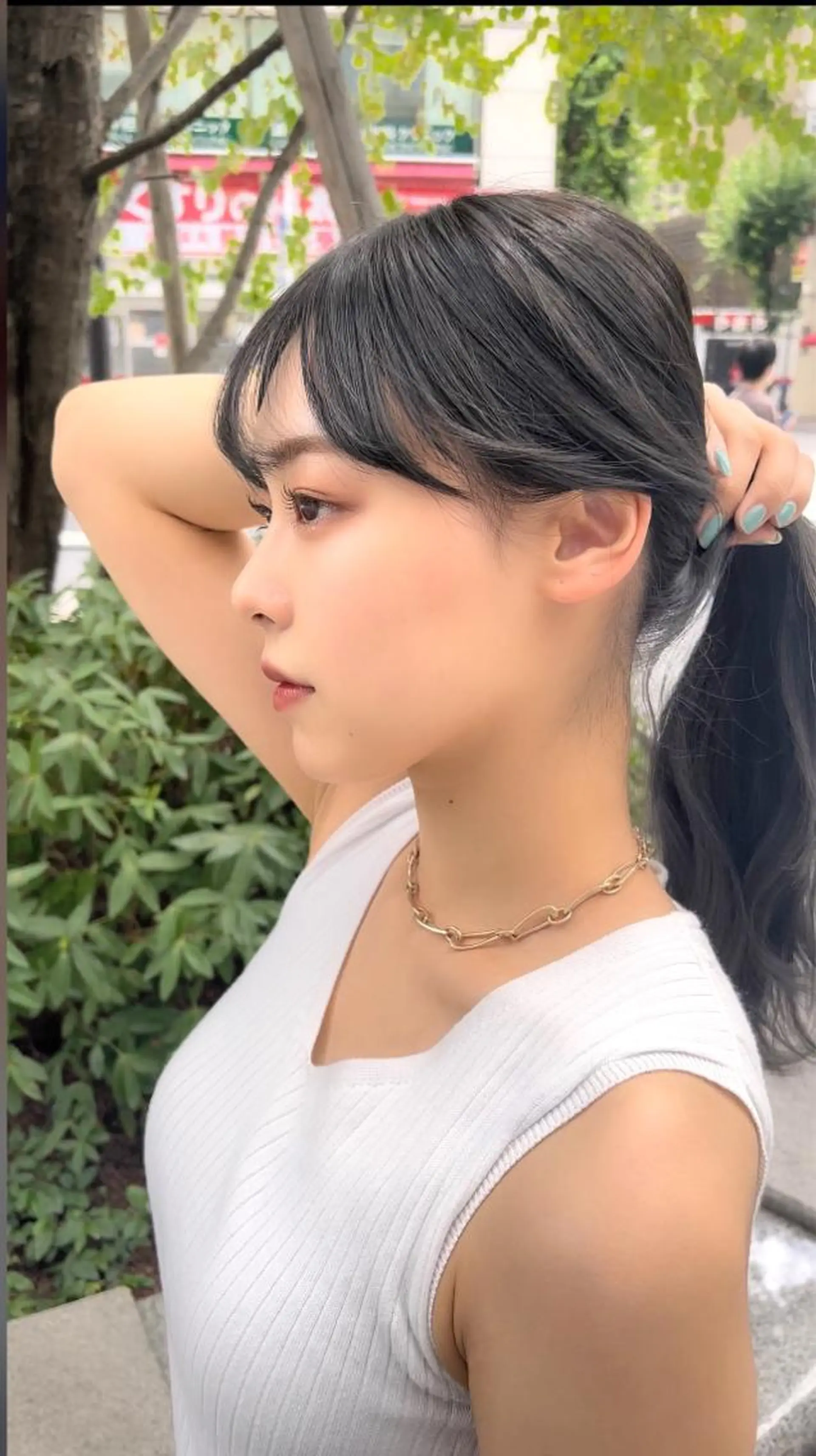 ロング カラー くびれヘア ヨシンモリ 韓国風ヘア サイドバング 小顔カット 顔周り特化/韓国ヘア /レイヤー/吉野幸大のヘアスタイル