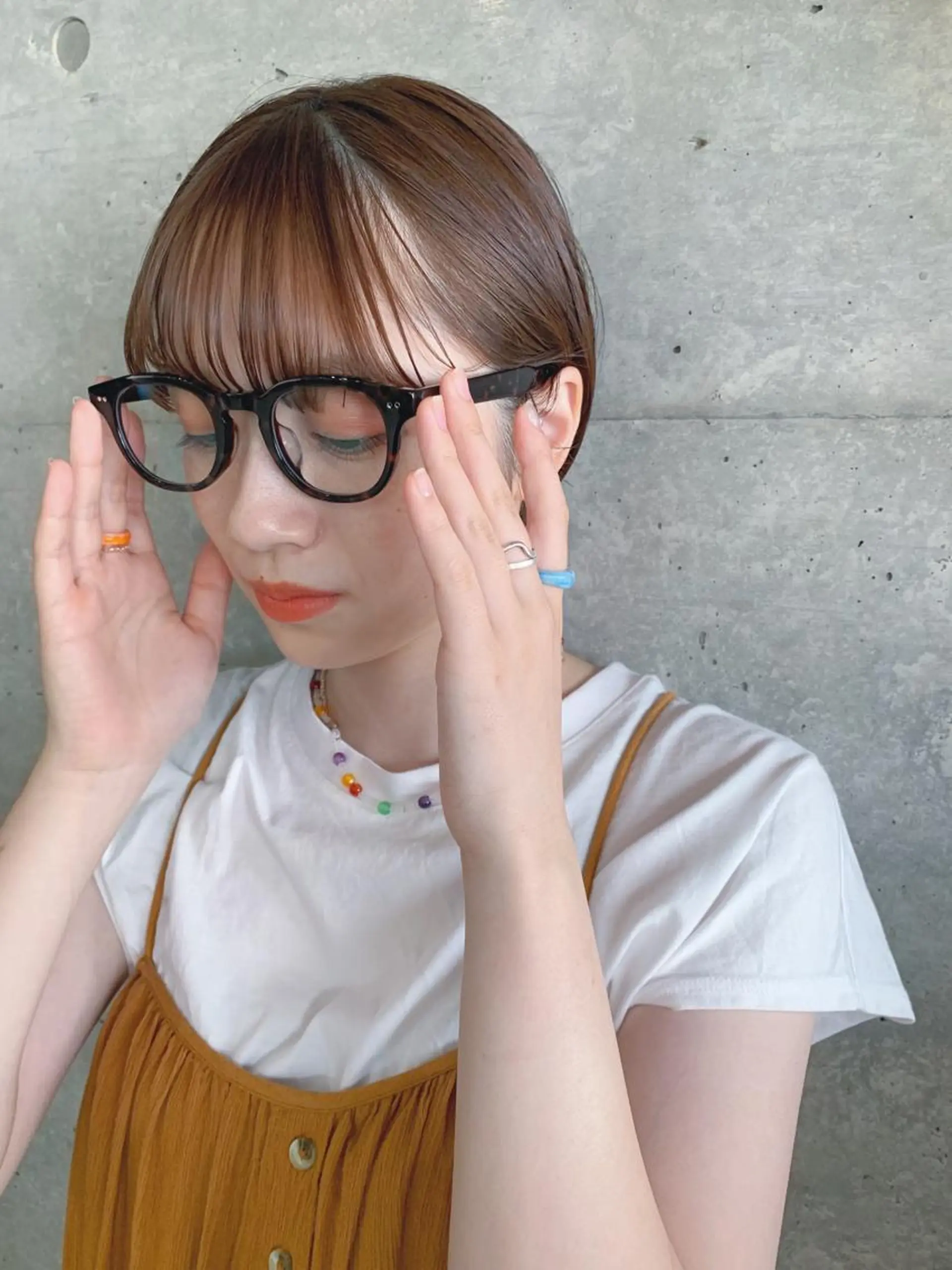 ショート カラー ボブパーマコテ巻き風 パーマNo1深江秀平のヘアスタイル