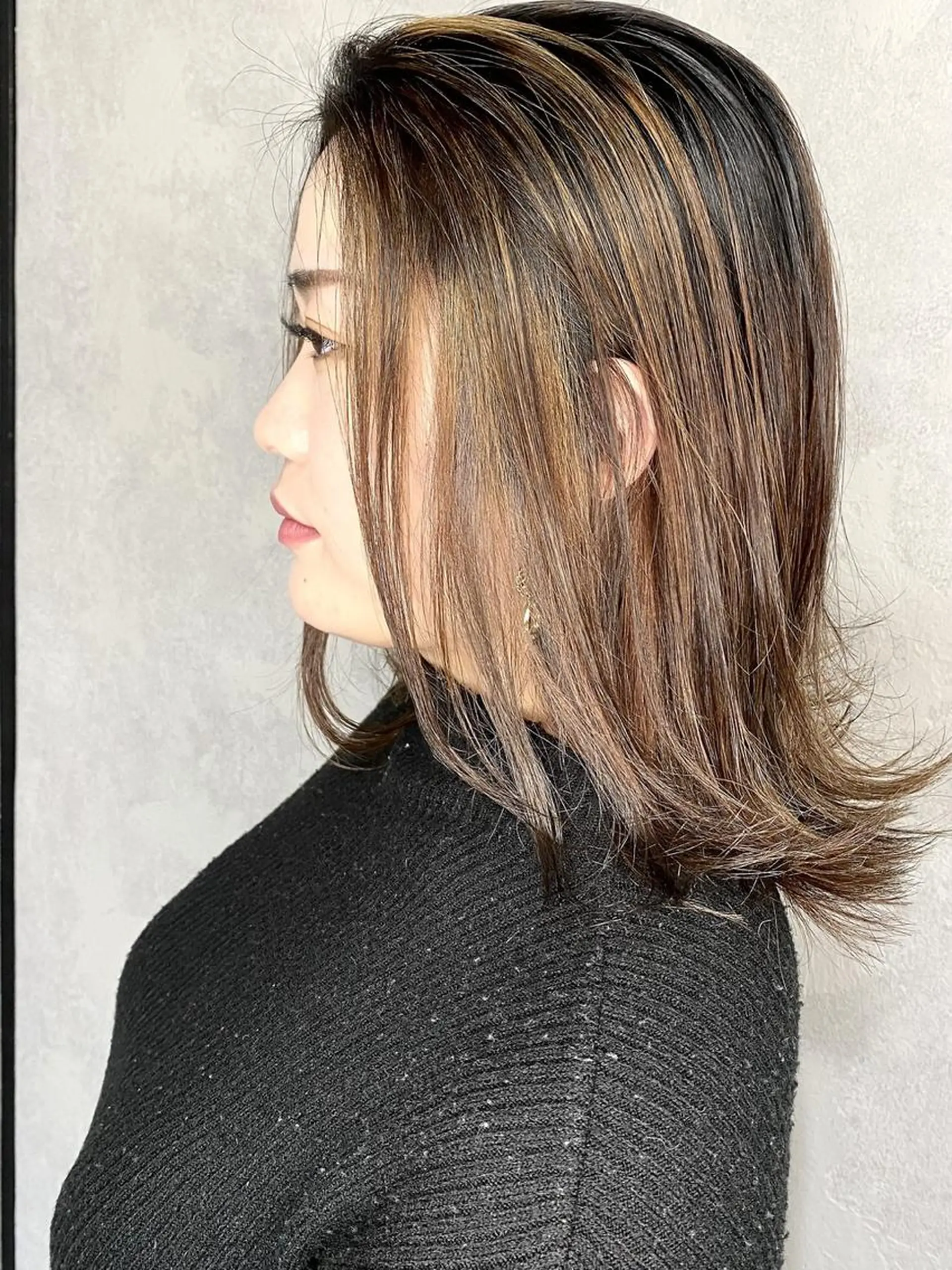 セミロング カラー バレイヤージュ レイヤーカット 🌾内山 龍介🌾のヘアスタイル