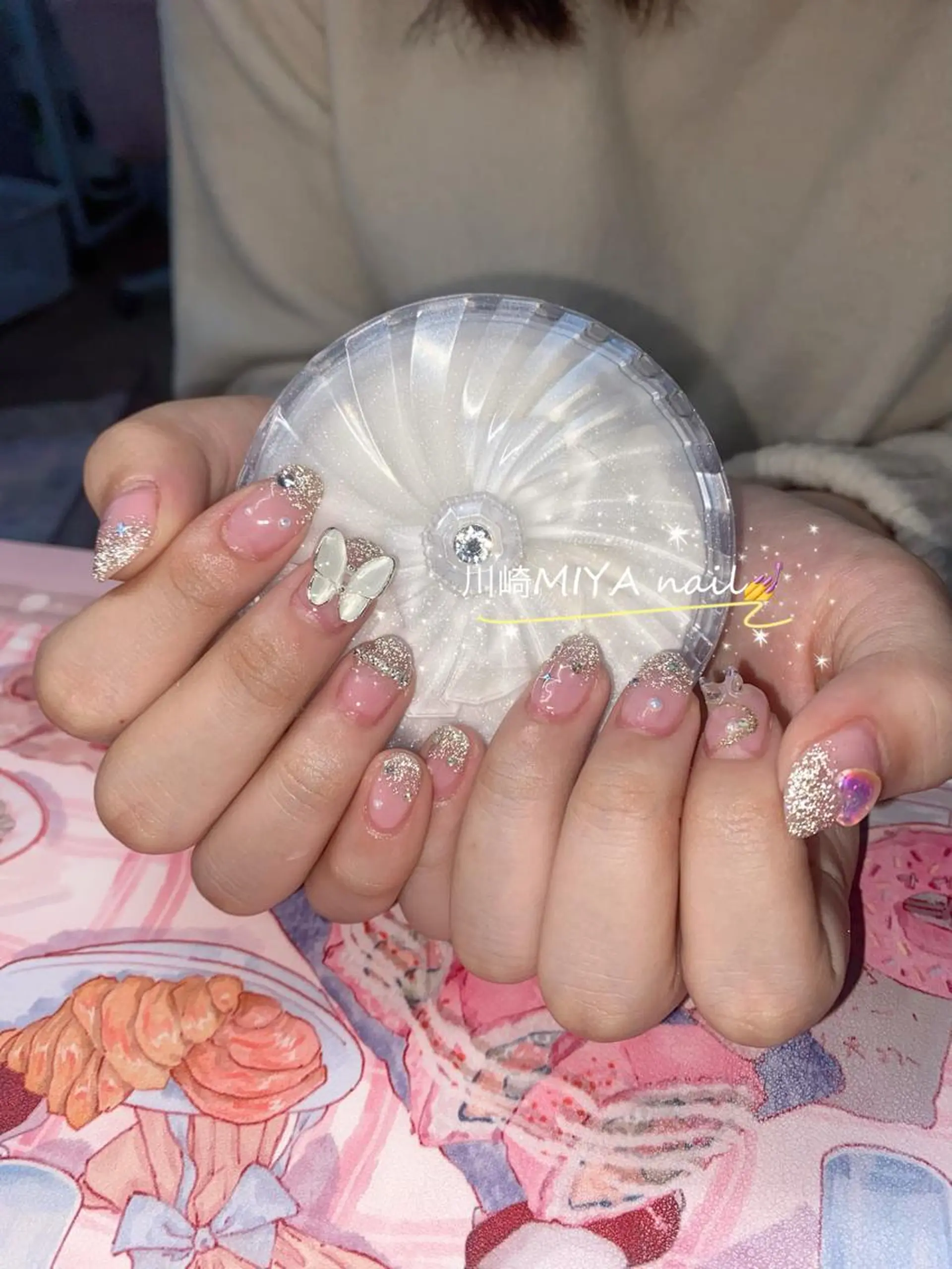 セミロング ハンドネイル ハンドケア 💜MIYA nail川崎店のネイルデザイン