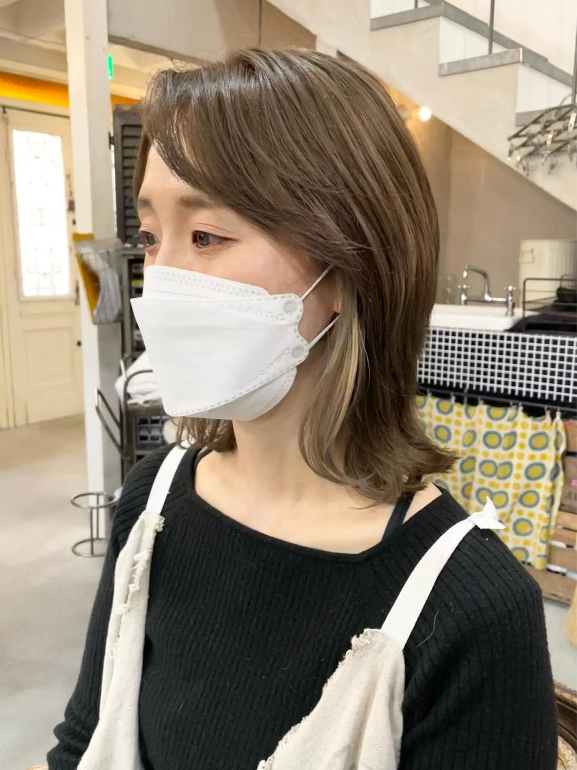 ミディアム 岡田 恭明のヘアスタイル