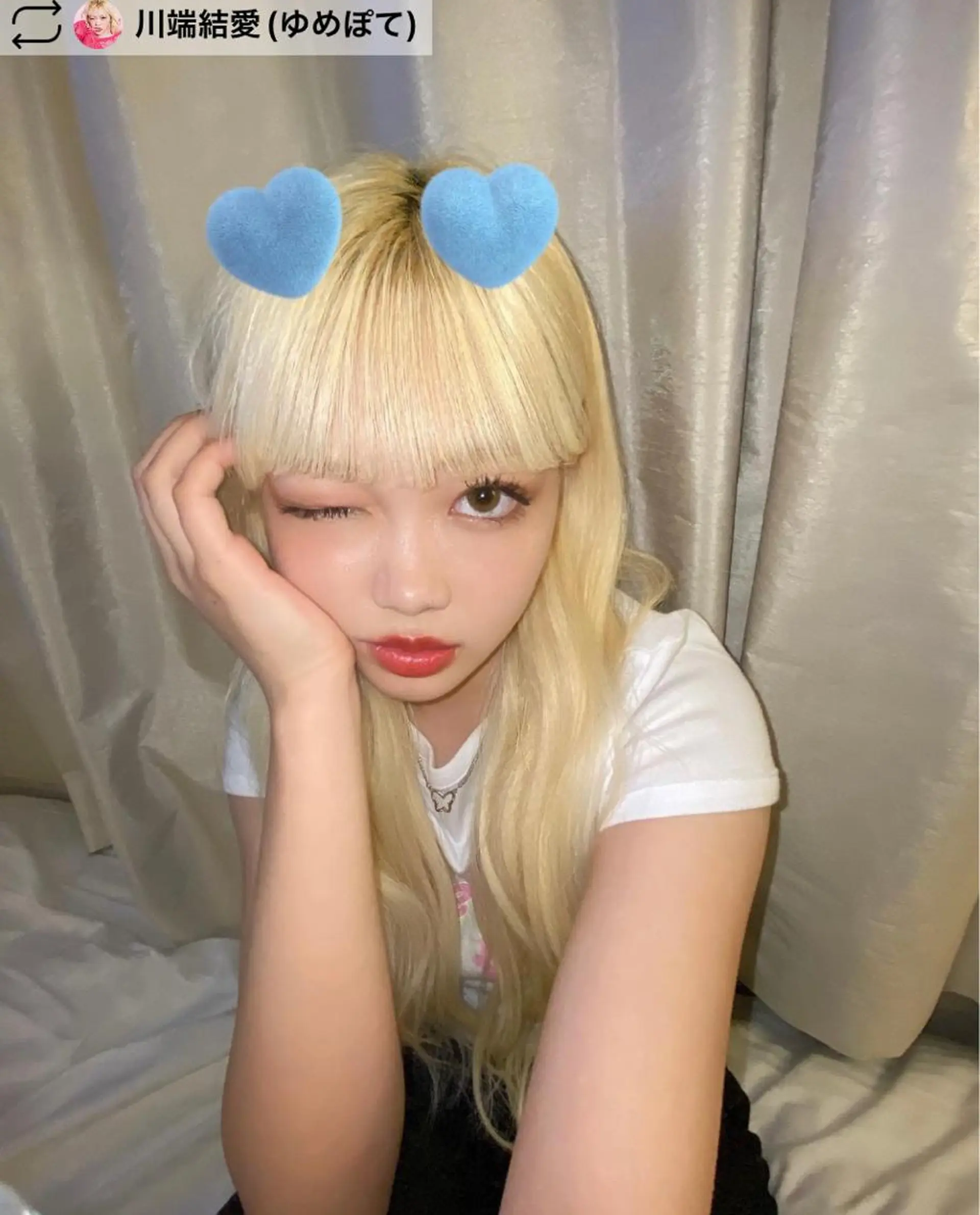 セミロング カラー シールエクステ ブリーチ 抜きっぱなしブロンド エクステ SHURI❤️‍🔥 中/韓mix ♡のヘアスタイル