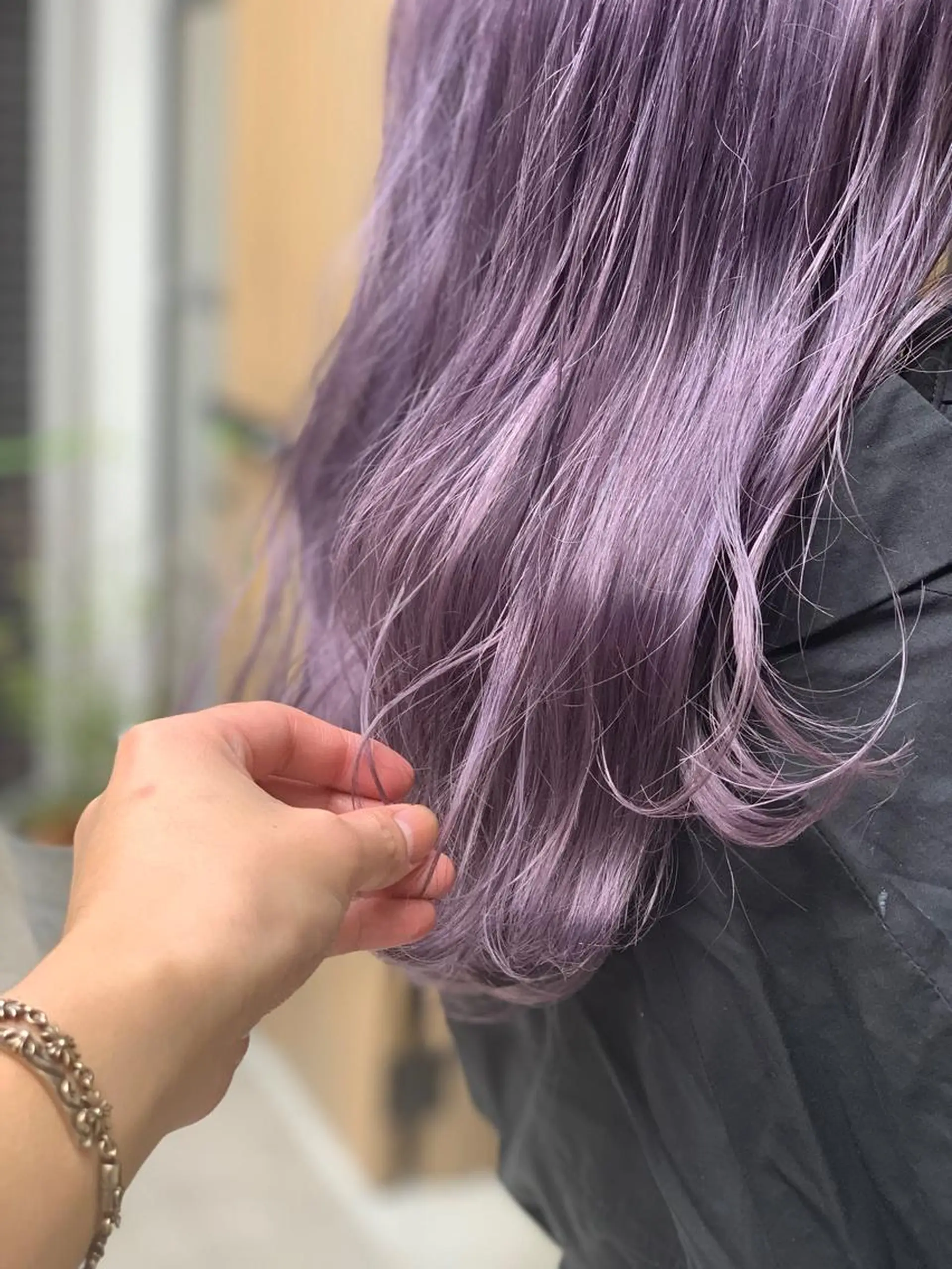 セミロング カラー ヘアアレンジ 縮毛矯正 トリートメント ヘアセット 髪質改善×ハイトーン 中田啄也のヘアスタイル