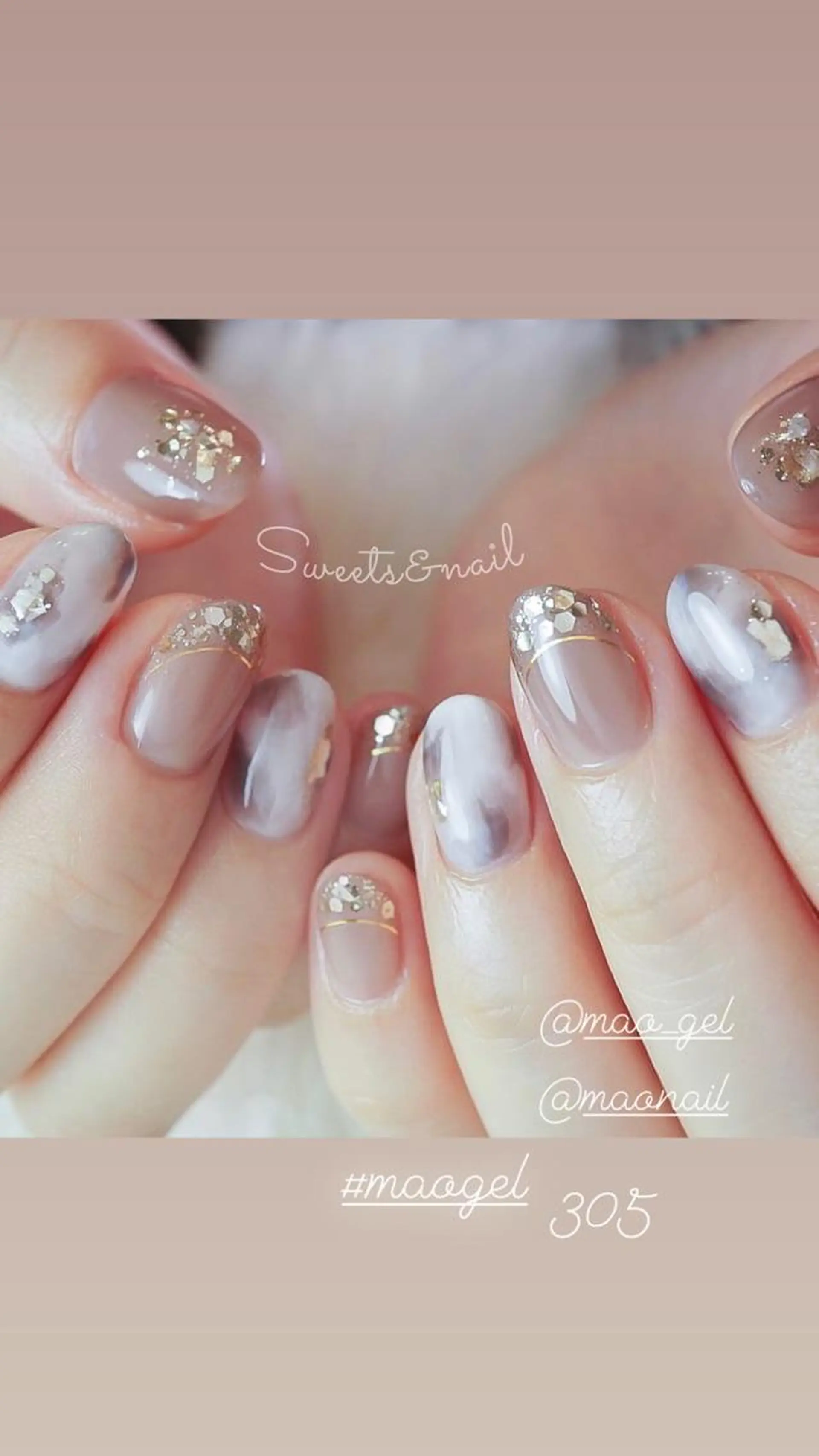 ネイル フレンチネイル ガラスフレンチ Sweets& nail みなこのネイルデザイン