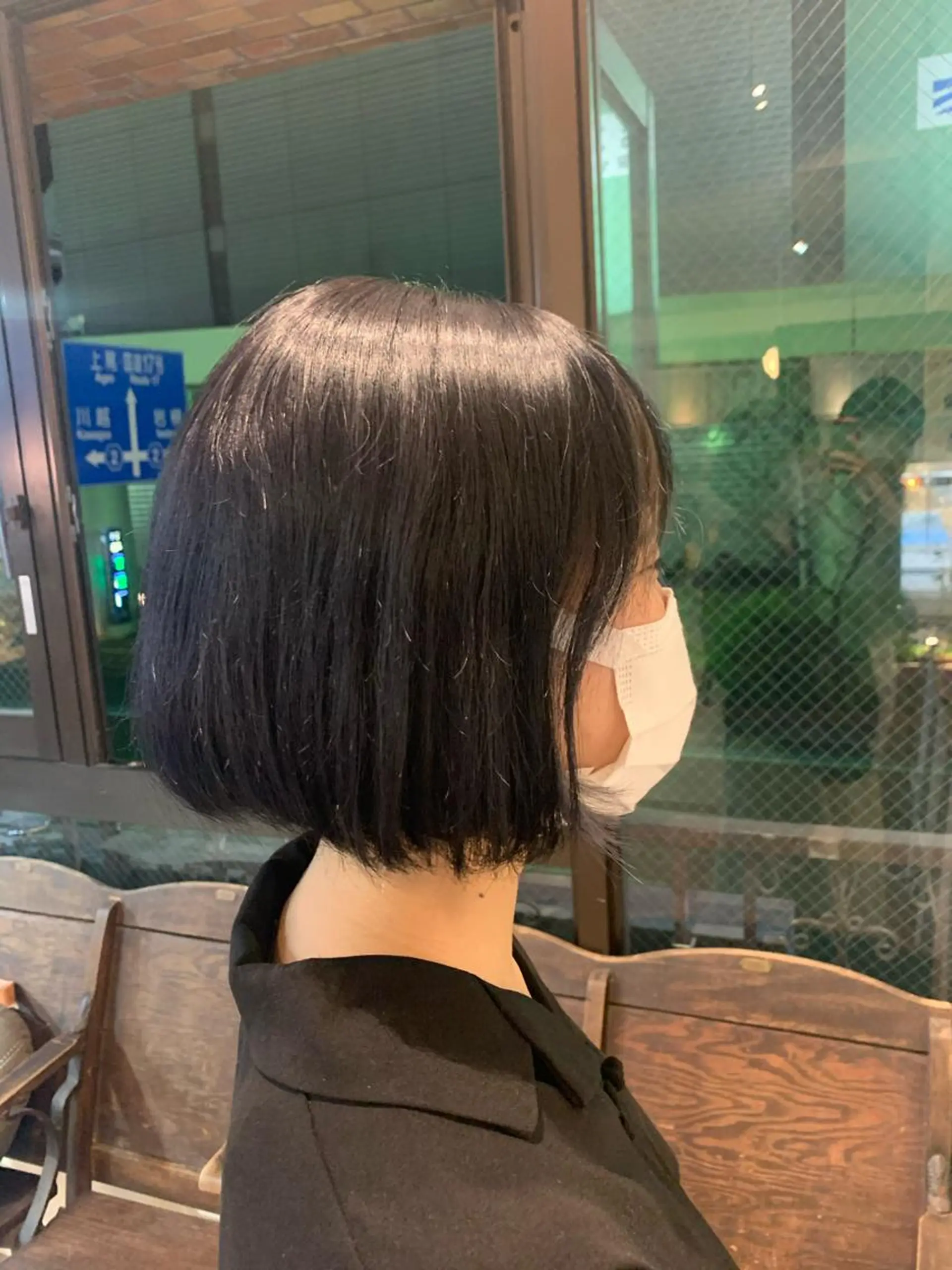 ショート カラー ヘアアレンジ ブルーカラー ネイビーカラー ヘアカラー トリートメント ヘアセット 金子 廉のヘアスタイル