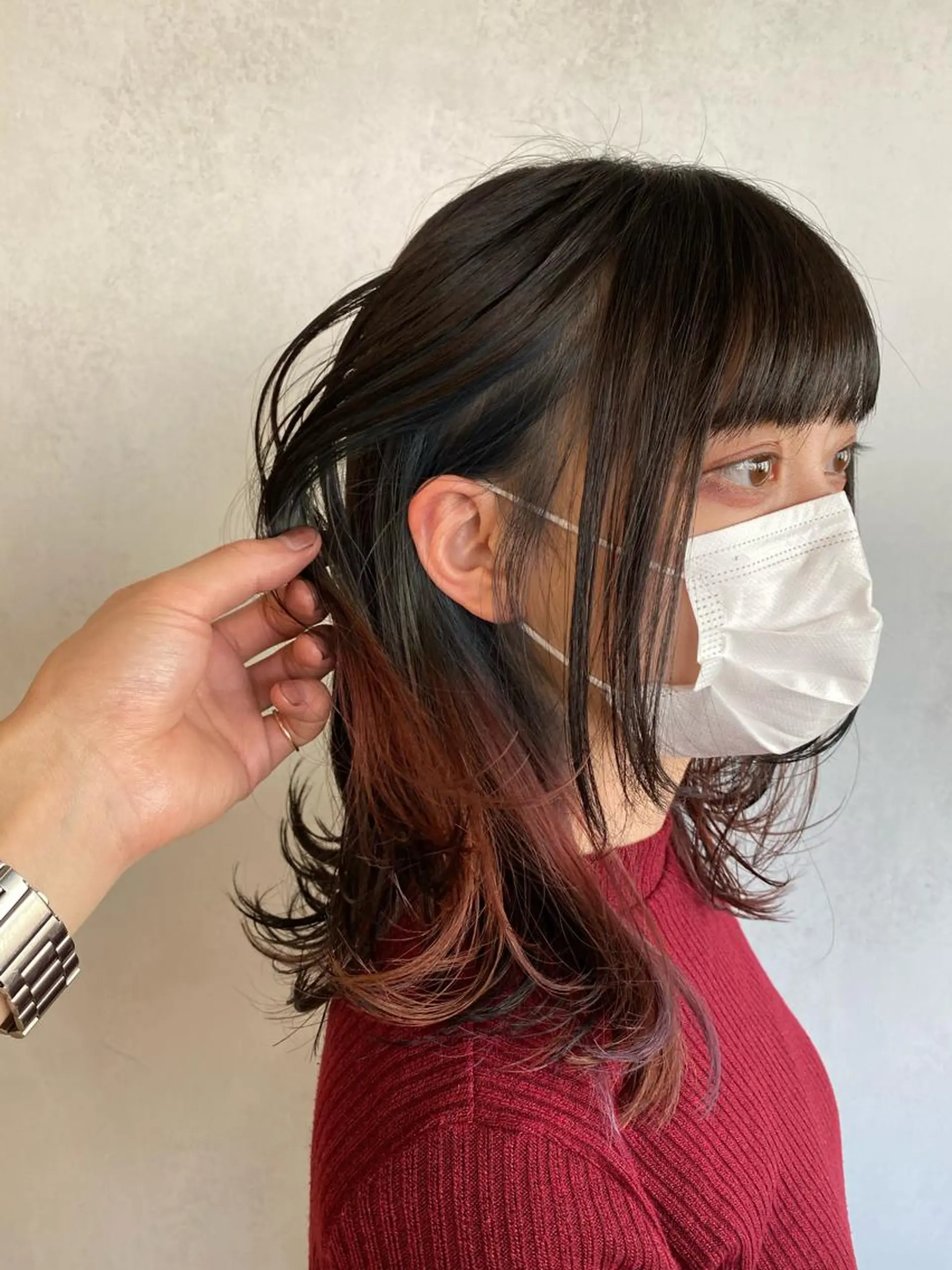 セミロング カット ヘアカラー ちばた/レイヤー 似合わせ/大阪中津のヘアスタイル