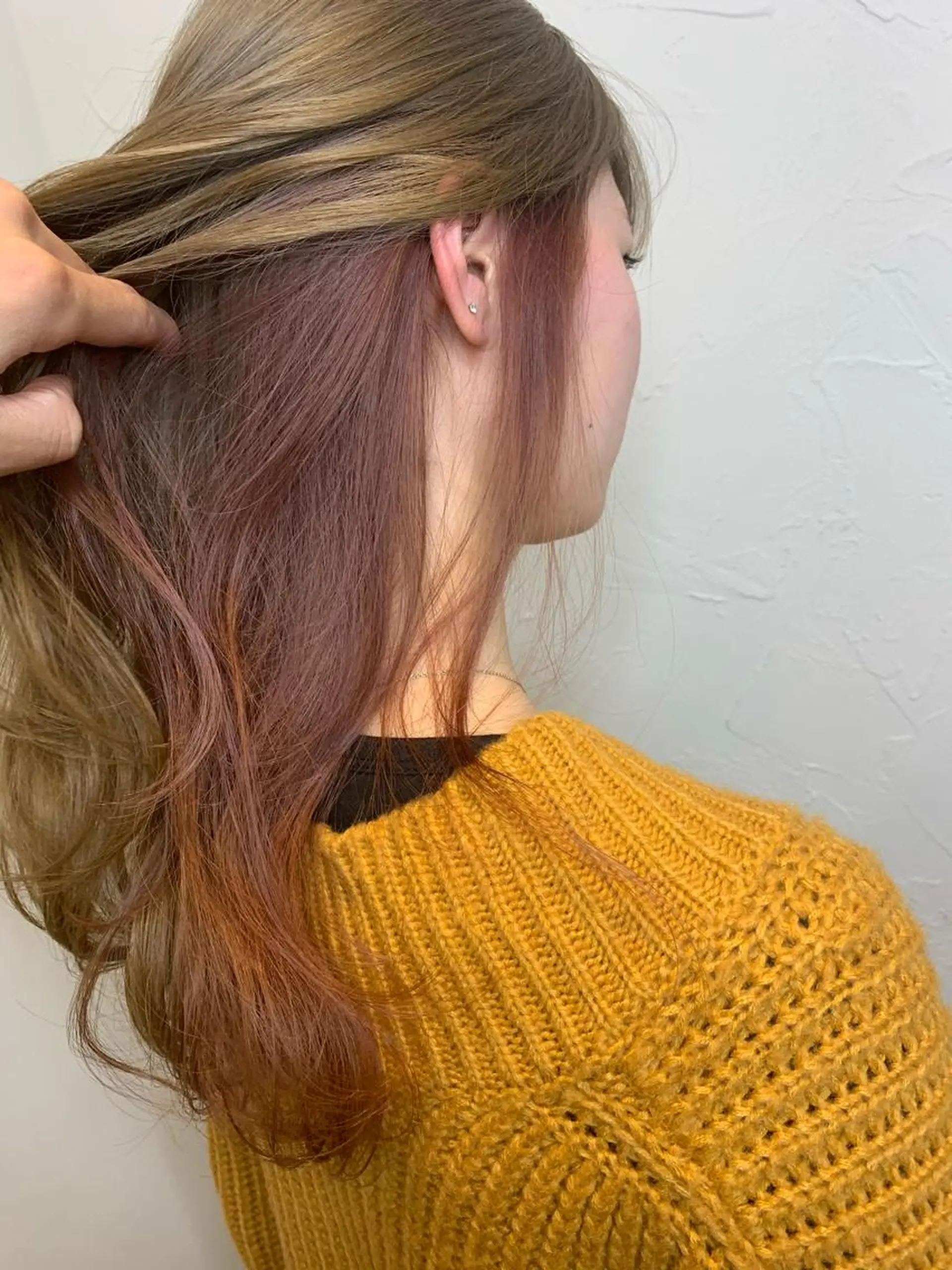 ロング カラー パーマ ヘアアレンジ メンズ カシス ダブルカラー ピンクカラー 🟤TAP🟤 木曳野　金沢店のヘアスタイル